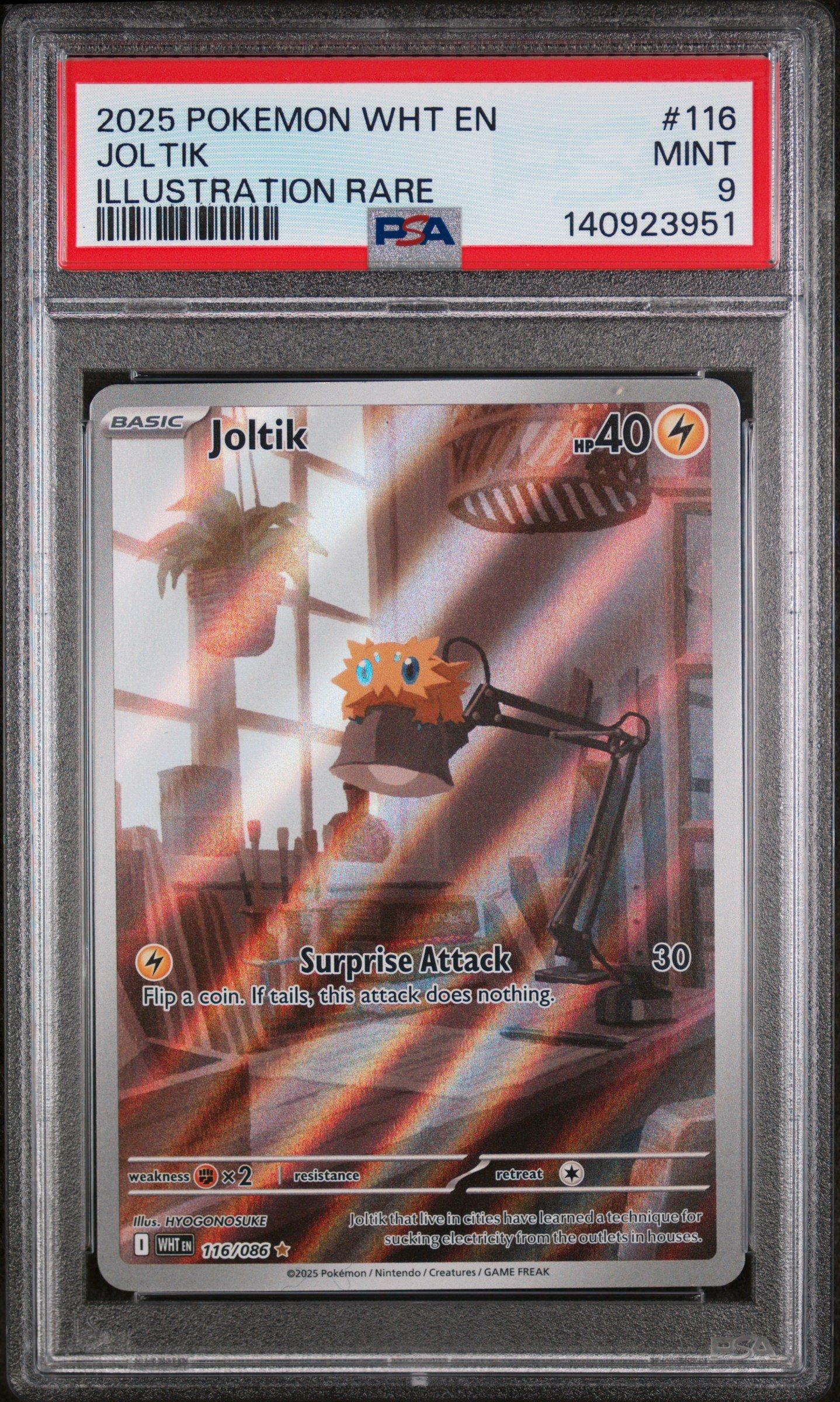 2025 Pokemon Wht En-white Flare 116 Joltik Illustration Rare PSA 9
