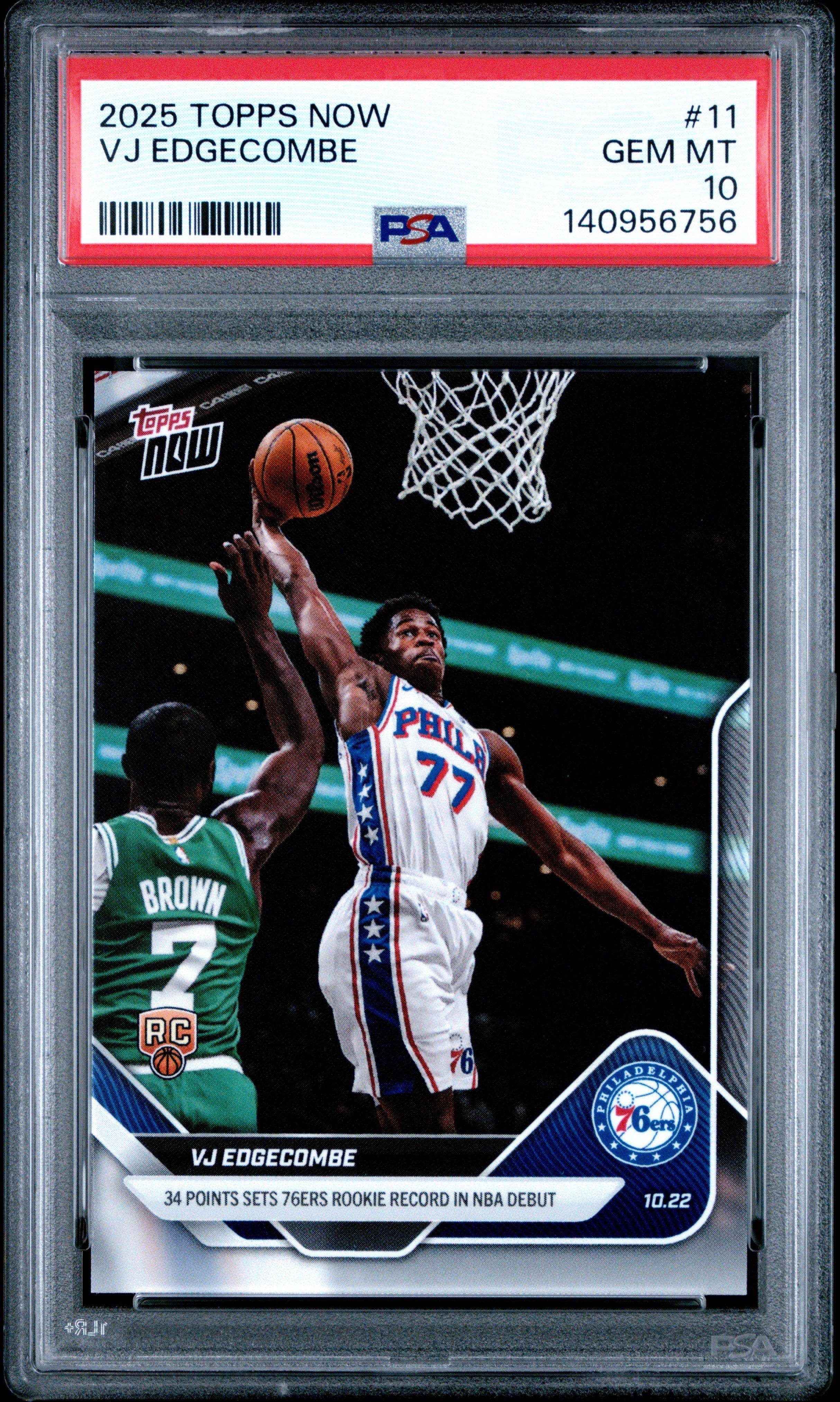 2025 Topps Now 11 Vj Edgecombe PSA 10 Graded Card | GameStop