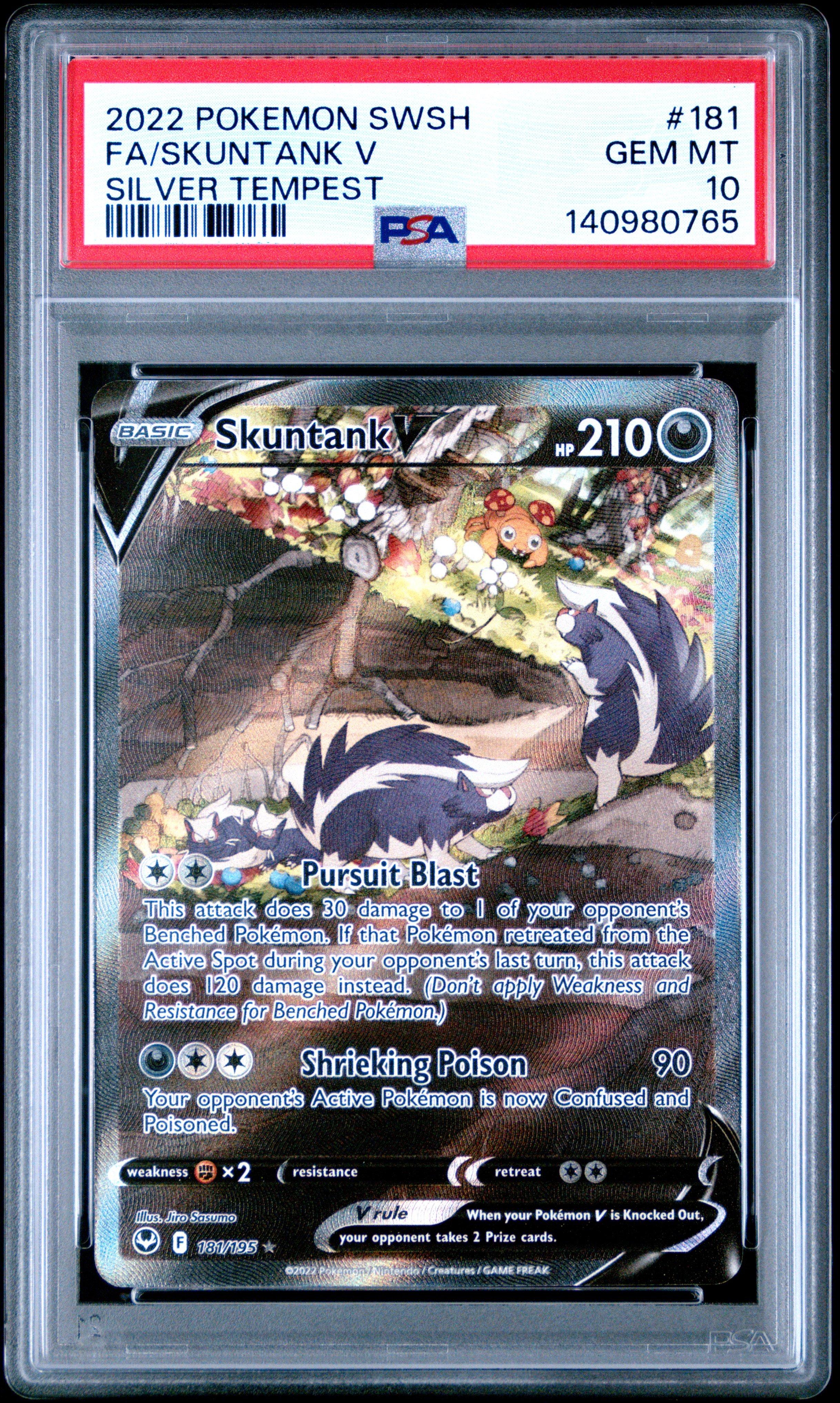 2022 Pokemon Sword & Shield Silver Tempest 181 Full Art/skuntank V