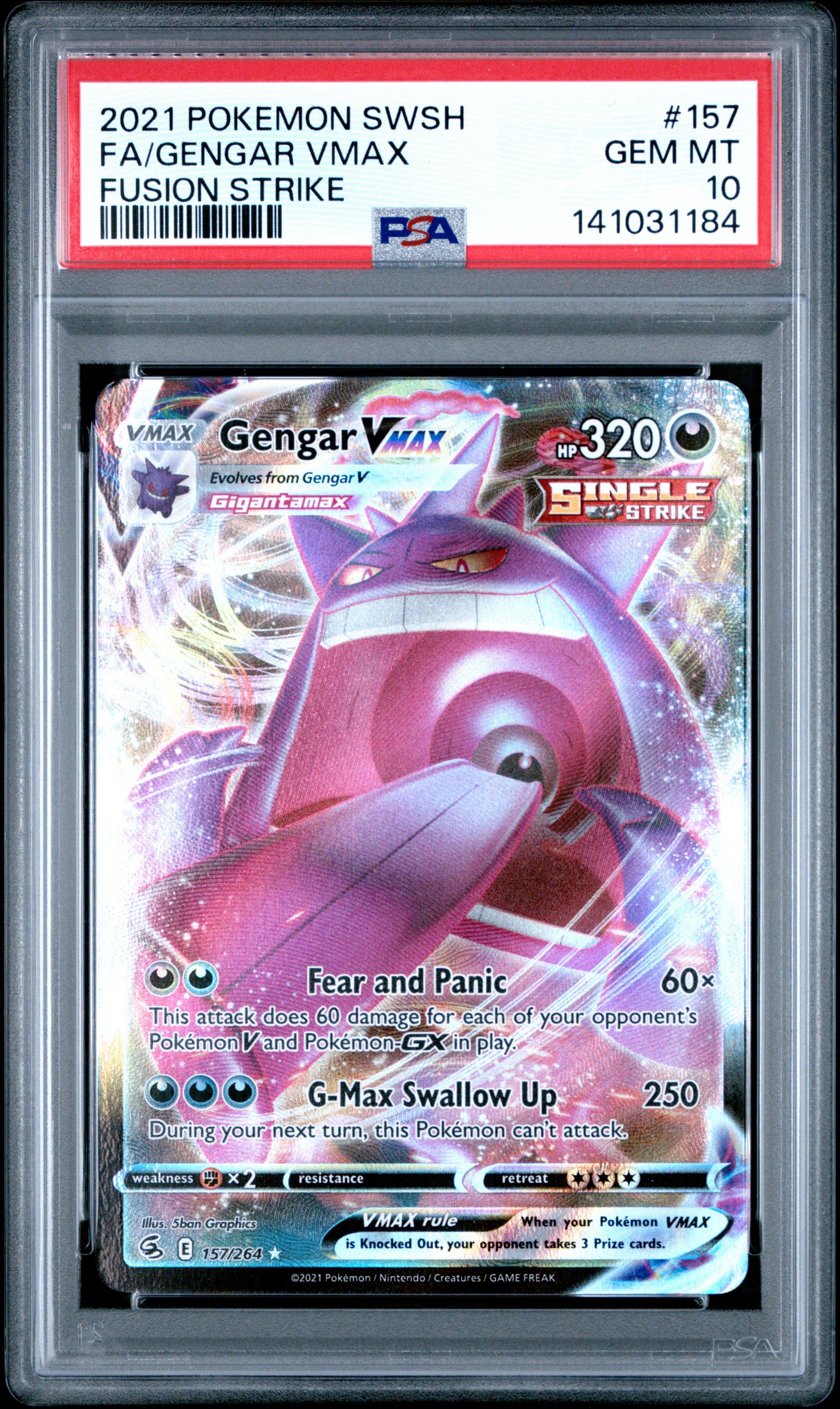 pokemon gengar vmax card Rare Holographic Credit Card Skin Unmatched Clarity Pokemon Gengar Vmax Alt Art