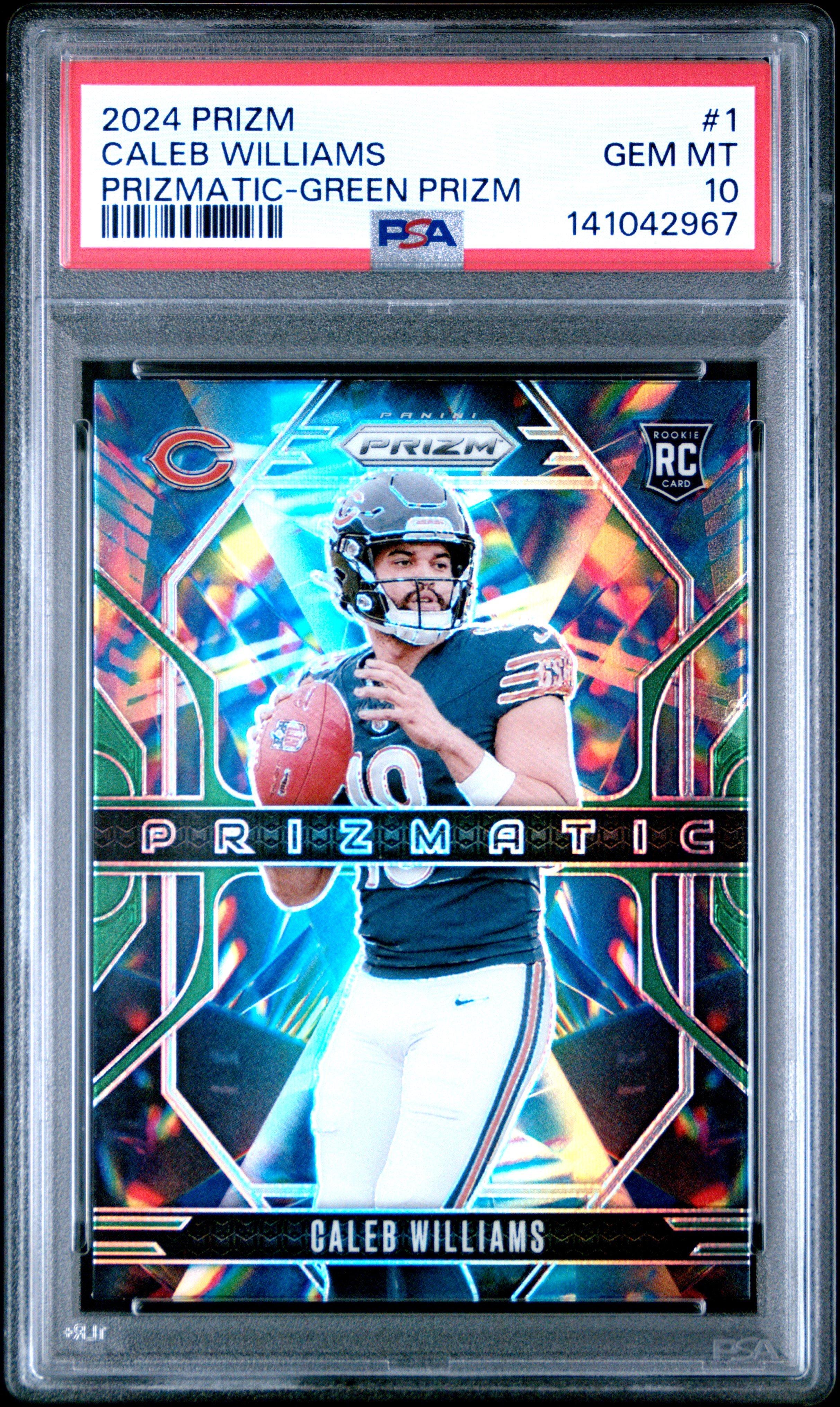 2024 Panini Prizm Prizmatic 1 Caleb Williams Green Prizm PSA 10