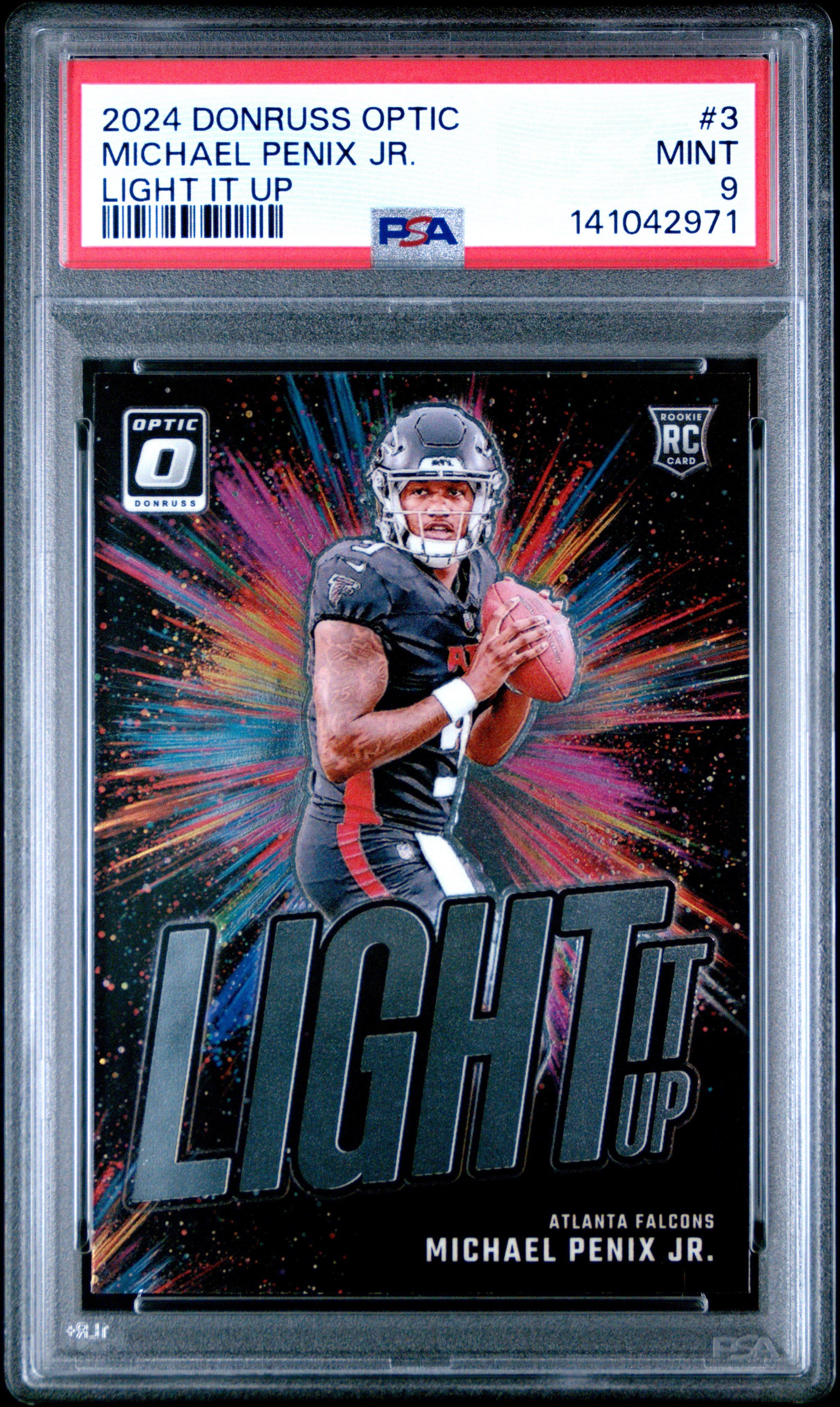 2024 Panini Donruss Optic Light It Up 3 Michael Penix Jr. PSA 9