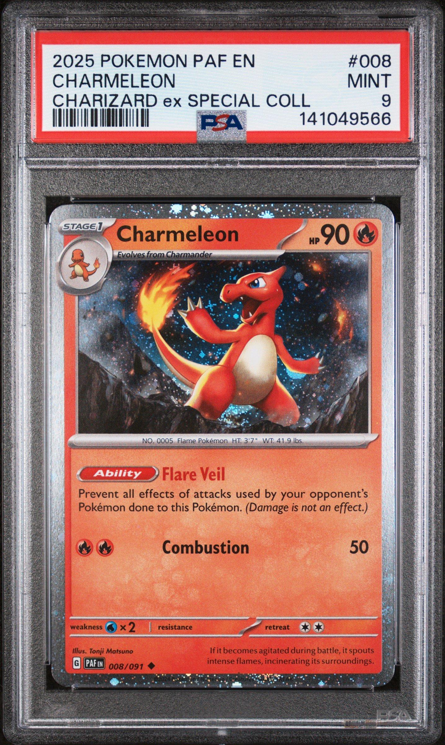 2025 Pokemon Paf En-paldean Fates 008 Charmeleon Charizard Ex Special Collection PSA 9