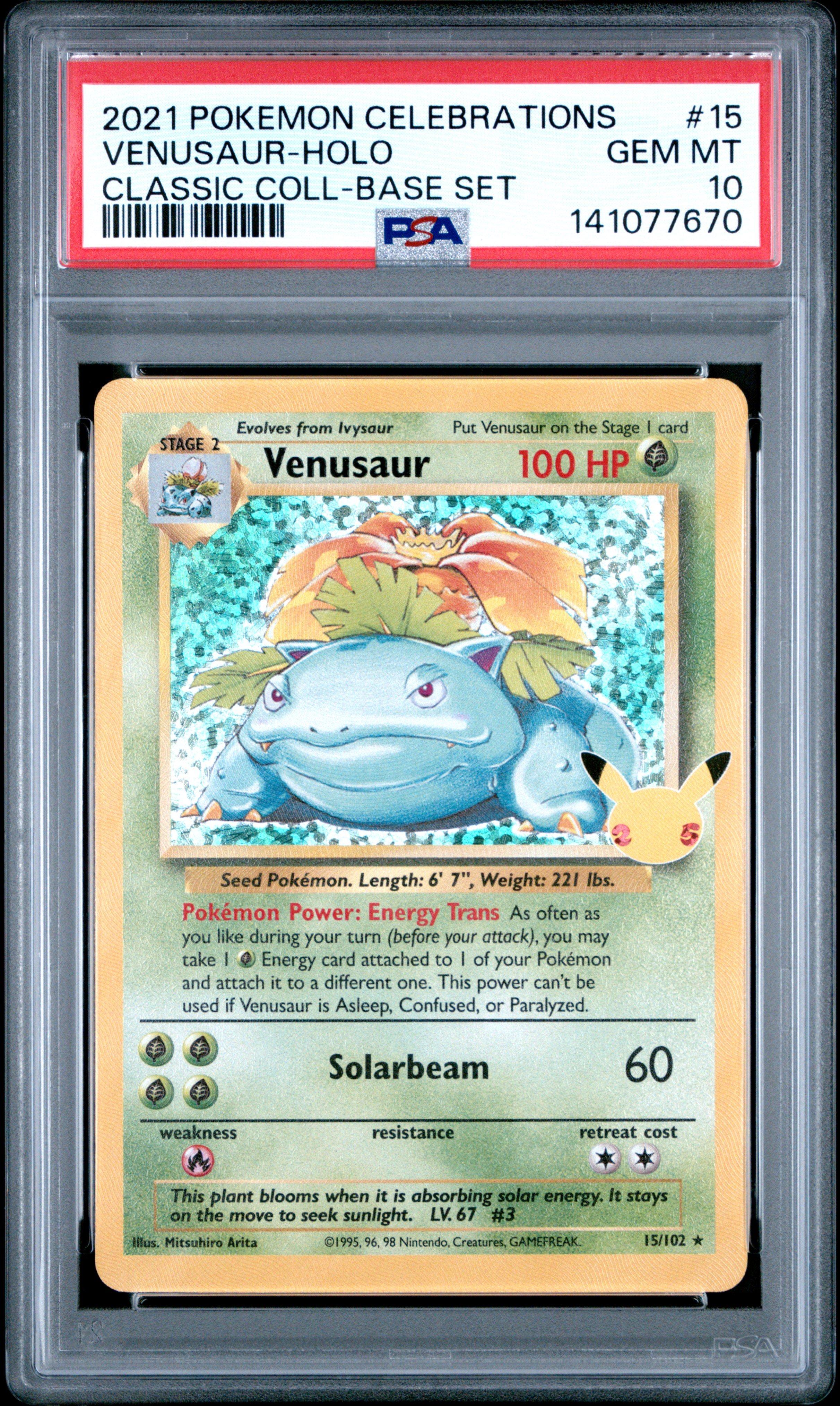 ポケモンカードゲーム Venusaur Celebrations PSA10 English 2021 Pokemon Celebrations Classic Collection 15 Venusaur-holo PSA