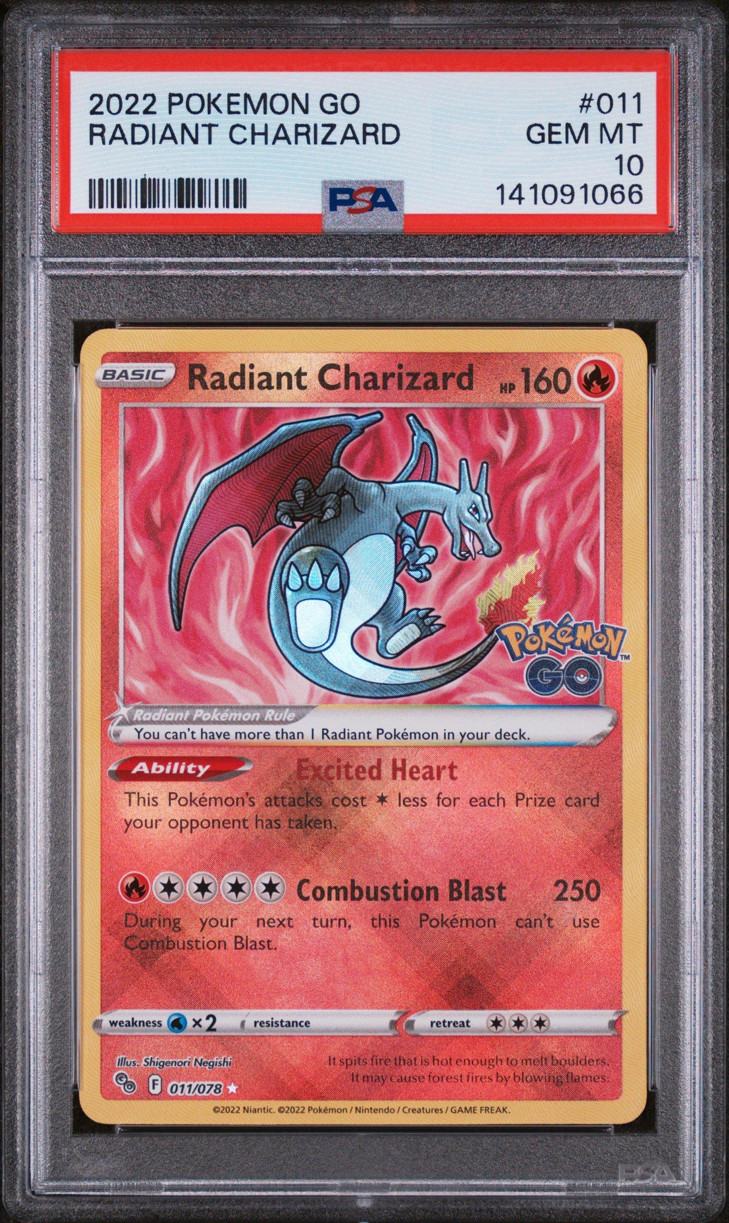 2022 Pokémon GO Radiant Charizard #011 2022 Pokemon Go 011 Radiant Charizard PSA 10 Graded Card | GameStop
