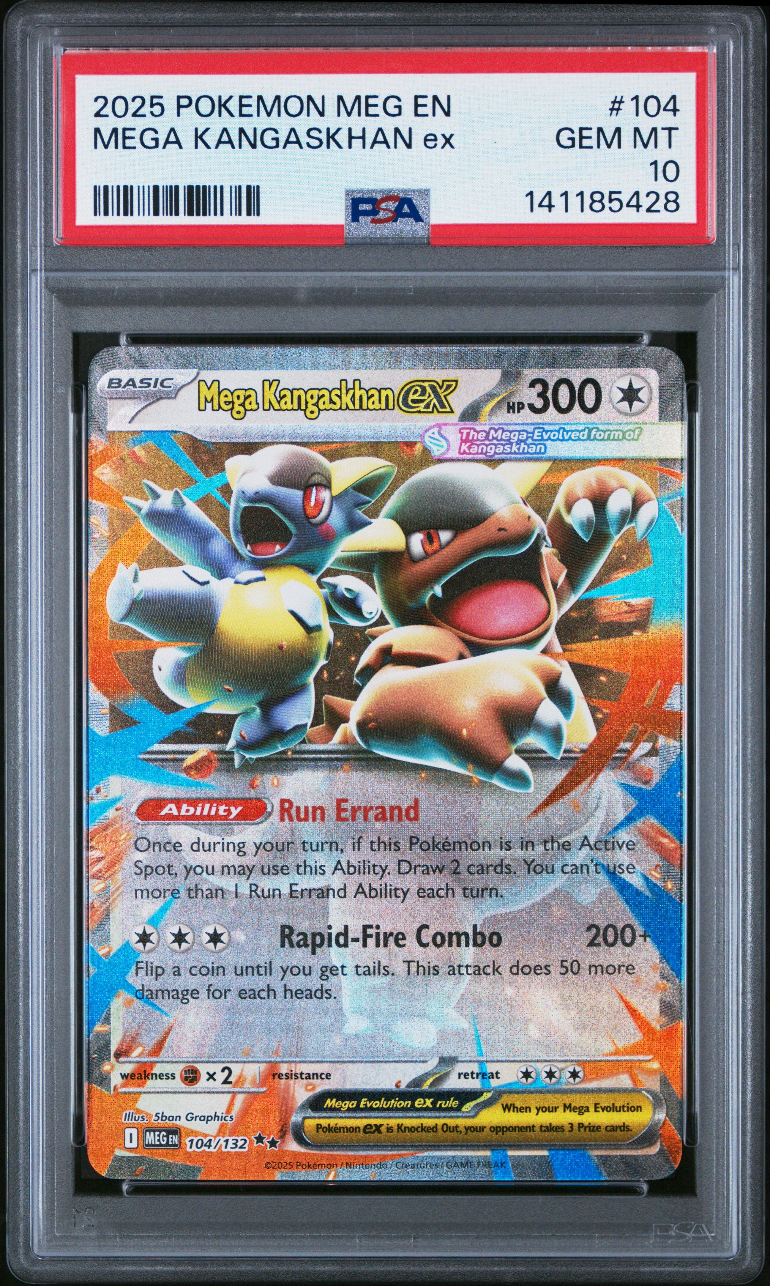 2025 Pokemon Meg En-mega Evolution 104 Mega Kangaskhan Ex PSA 10