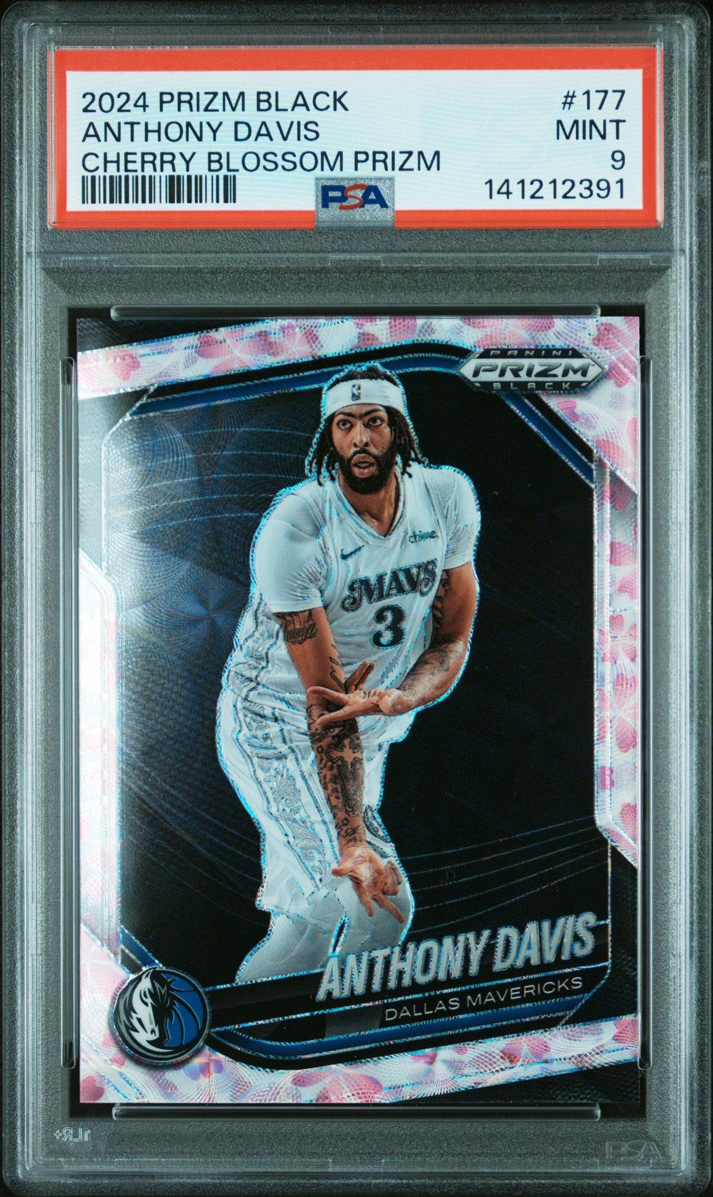 2024 Panini Prizm Black 177 Anthony Davis Cherry Blossom Prizm PSA
