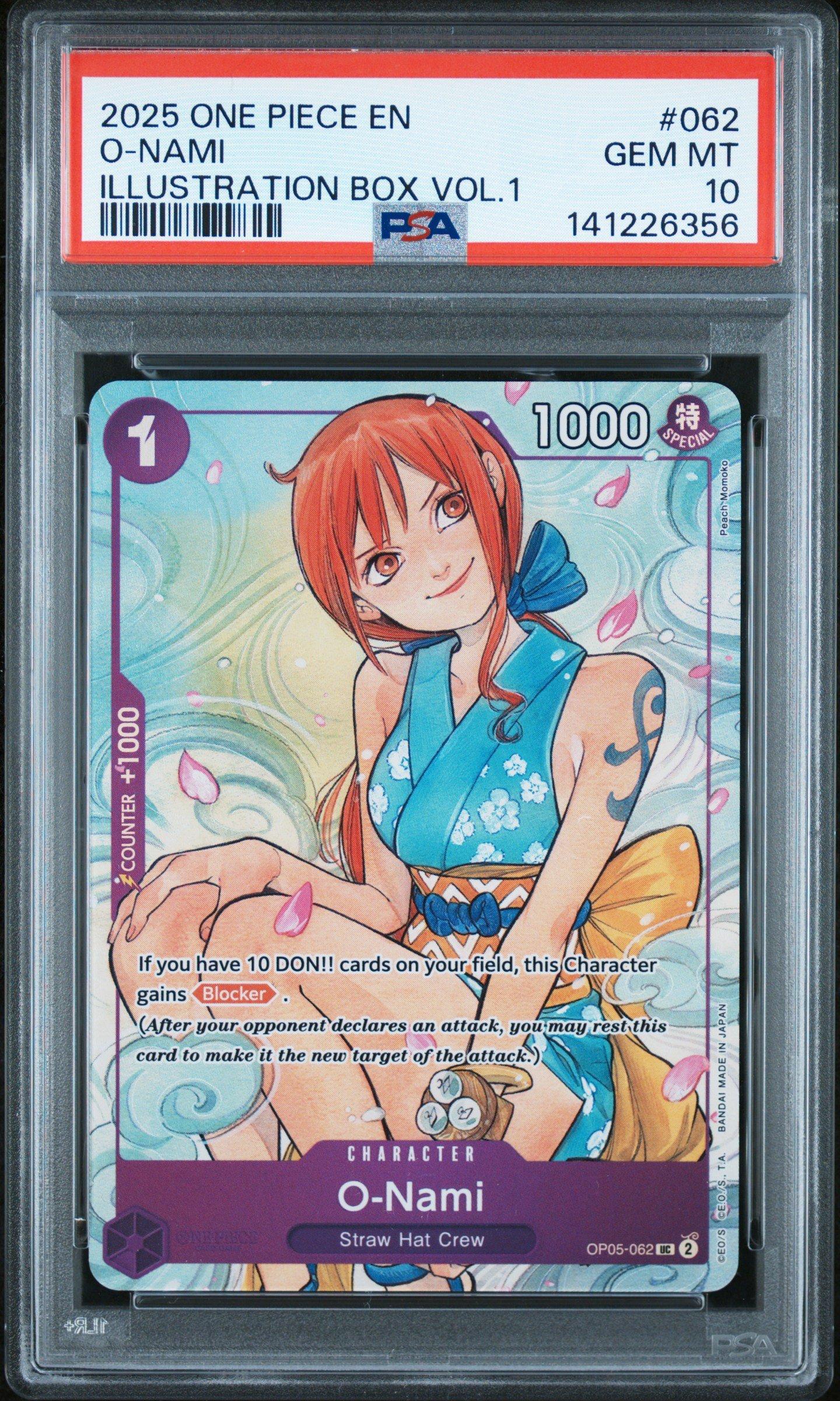 2025 One Piece Promos 062 O-nami Illustration Box Vol.1 PSA 10