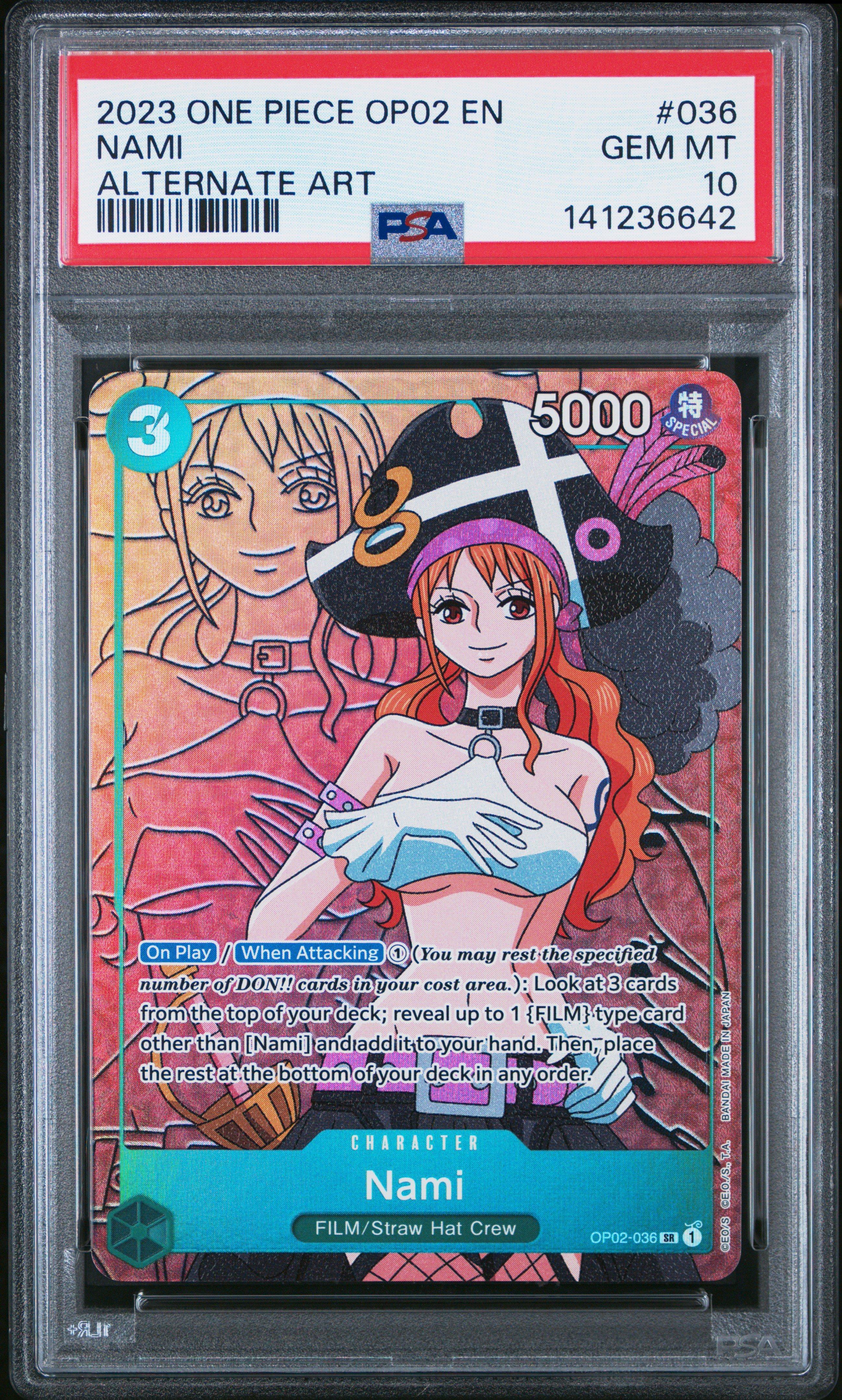 ワンピース カード OP02-ALTERNATEART #036 PSA10 2023 One Piece Op02-paramount War 036 Nami Alternate Art PSA 10