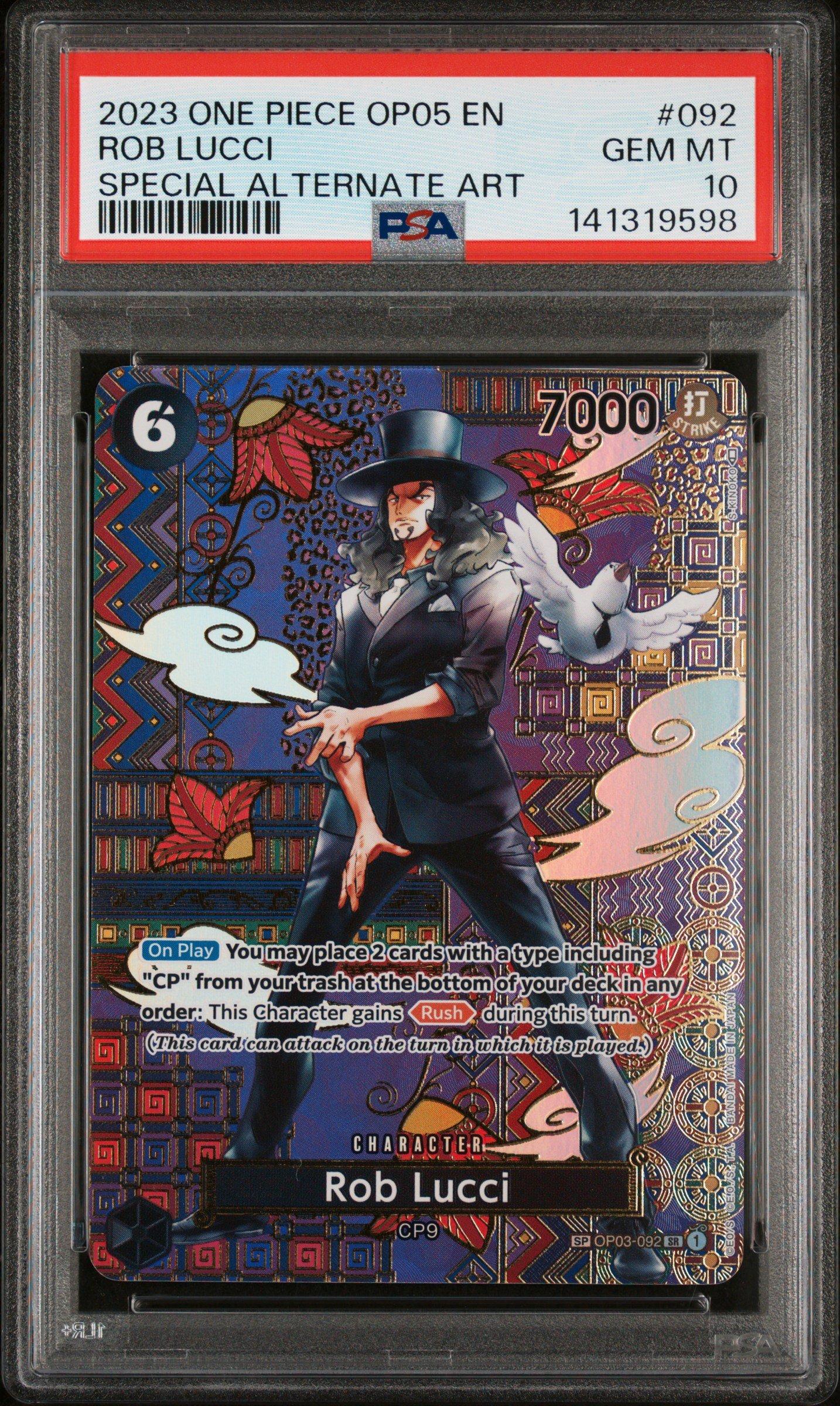 ワンピース カードゲーム 2023 ONE PIECE ROB LUCCI PSA10 2023 One Piece Op05-awakening Of The New Era 092 Rob Lucci Special