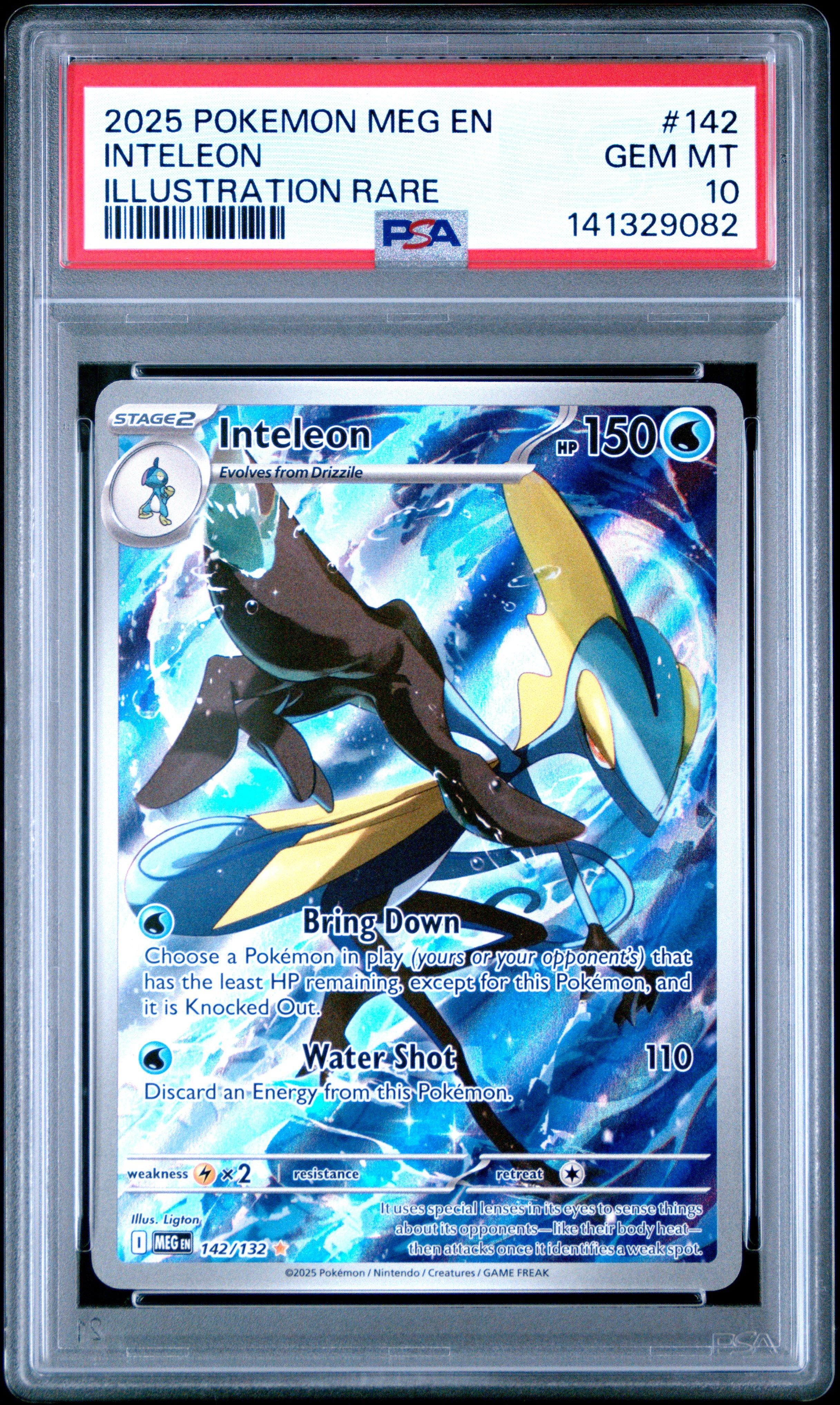 2025 ポケモンカード インテレオン #142 psa10 英語 2025 Pokemon Meg En-mega Evolution 142 Inteleon Illustration Rare