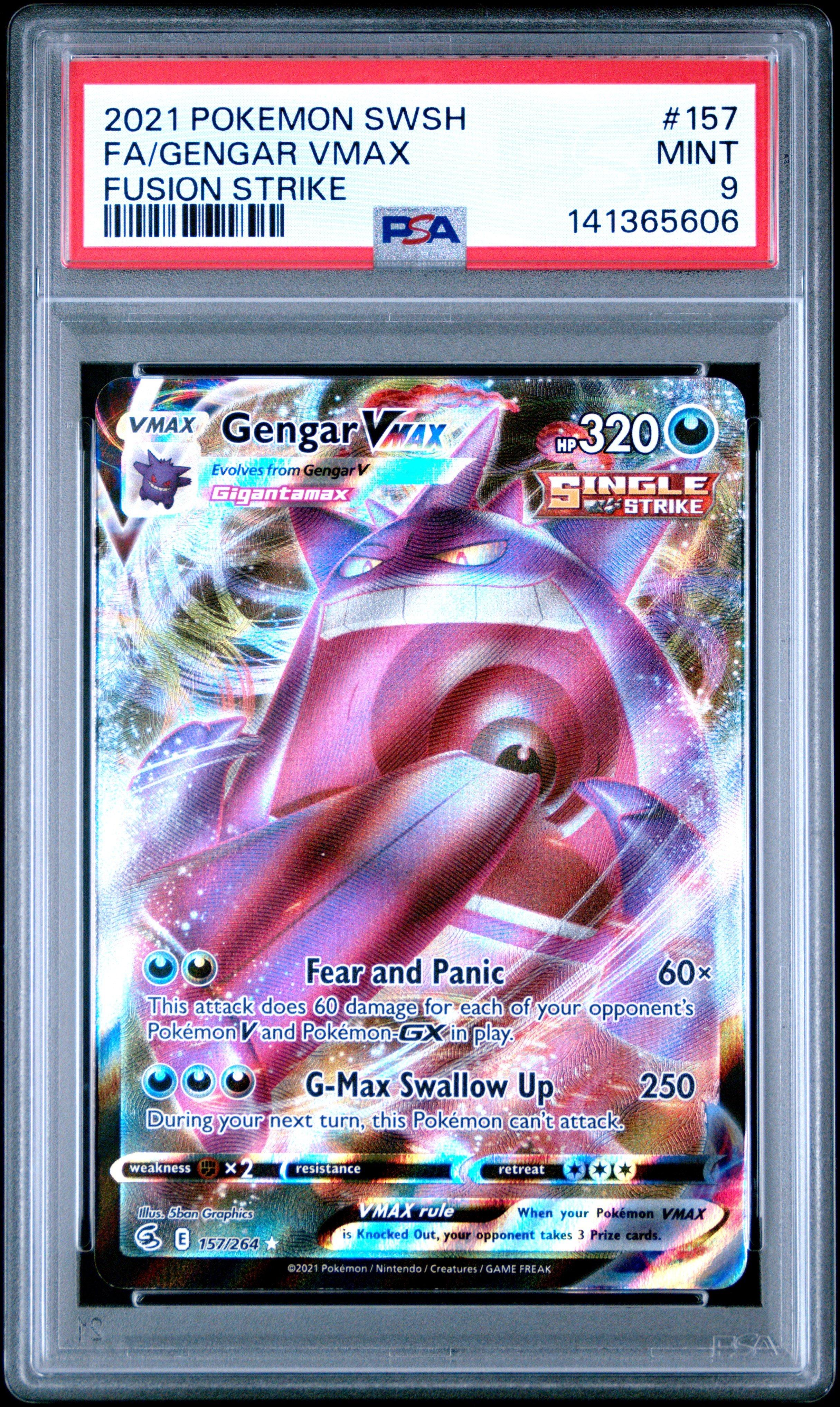 2021 Pokemon Sword & Shield Fusion Strike 157 Full Art/gengar Vmax