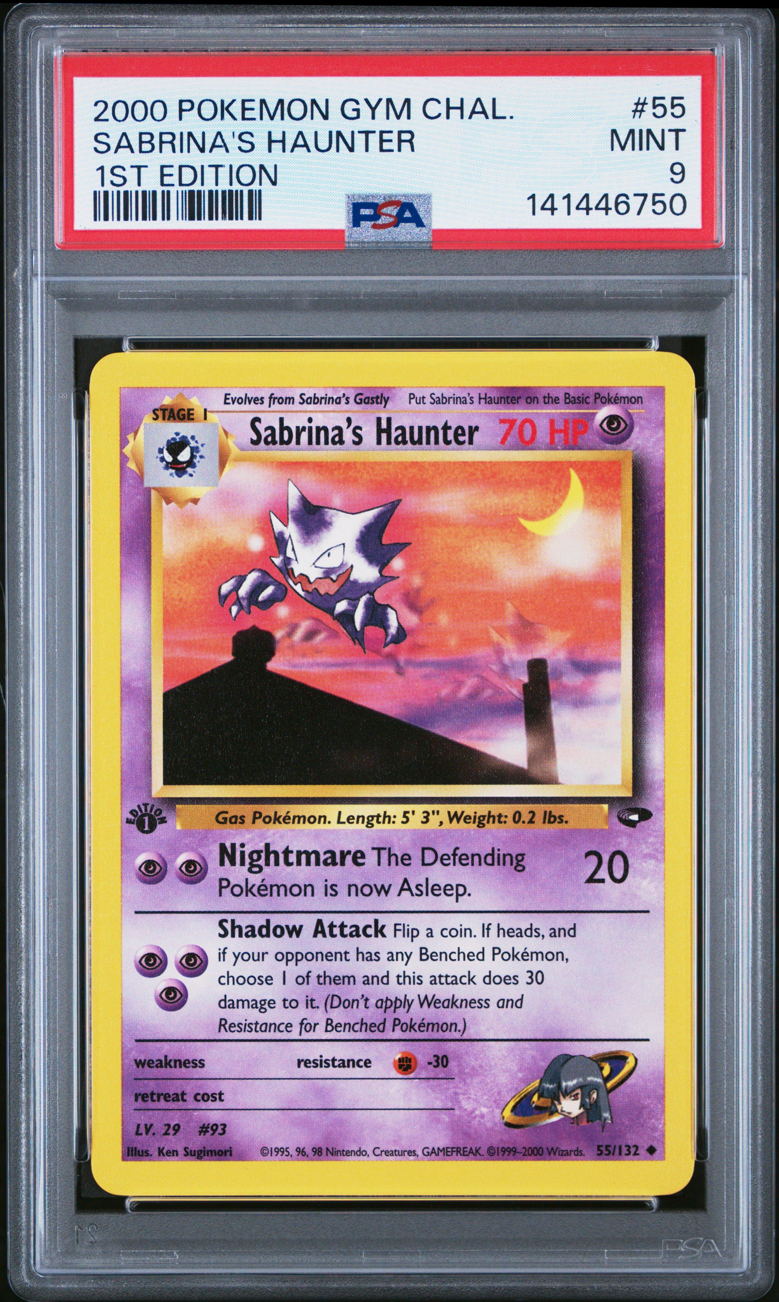 sabrina's haunter pokemon card Sabrinas 55/132 PSA 10 Celebrate the incredible history of the TCG hobby by adding this Sabrinas Haunter 2000 Pokemon Gym Challenge 1st Edition #55 CGC Authenticated 9.5 Card to your vault Sabrina's Haunter 2000 Pokemon Gym