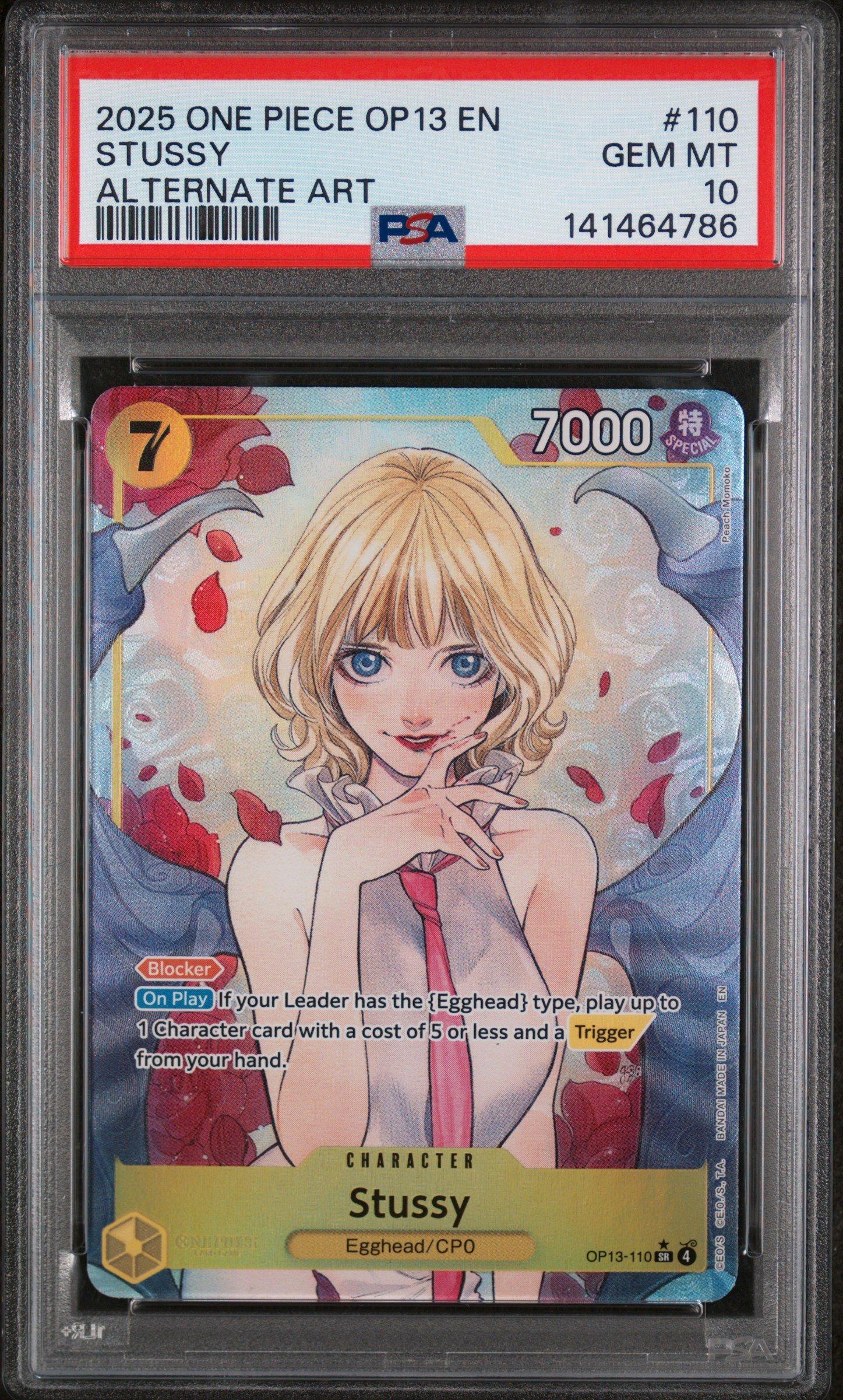2025 One Piece Op13-carrying On His Will 110 Stussy Alternate Art PSA 10