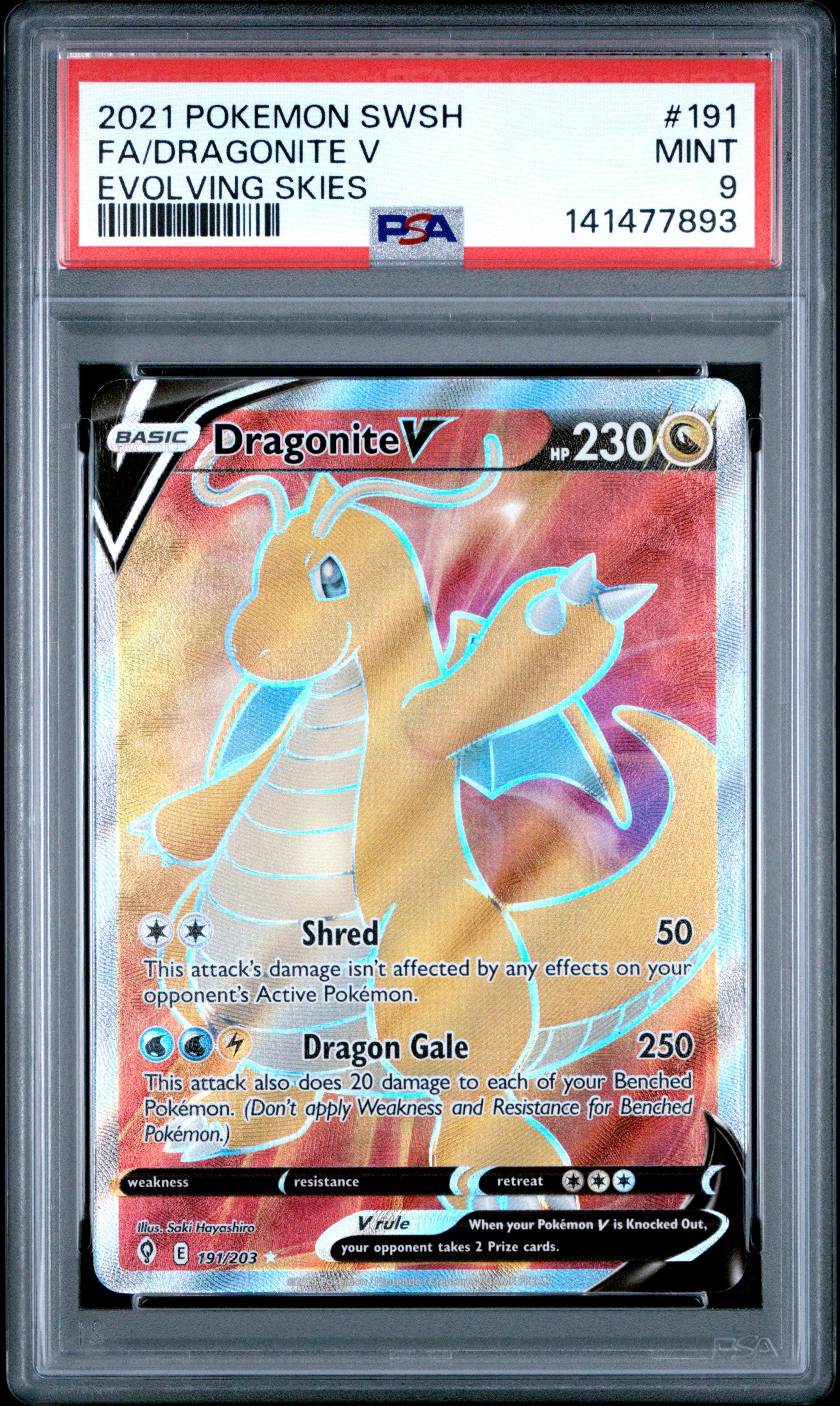 pokemon dragonite v card Dragonite V Alt Full Art 192/203 Evolving Skies Proxy Pokemon TCG