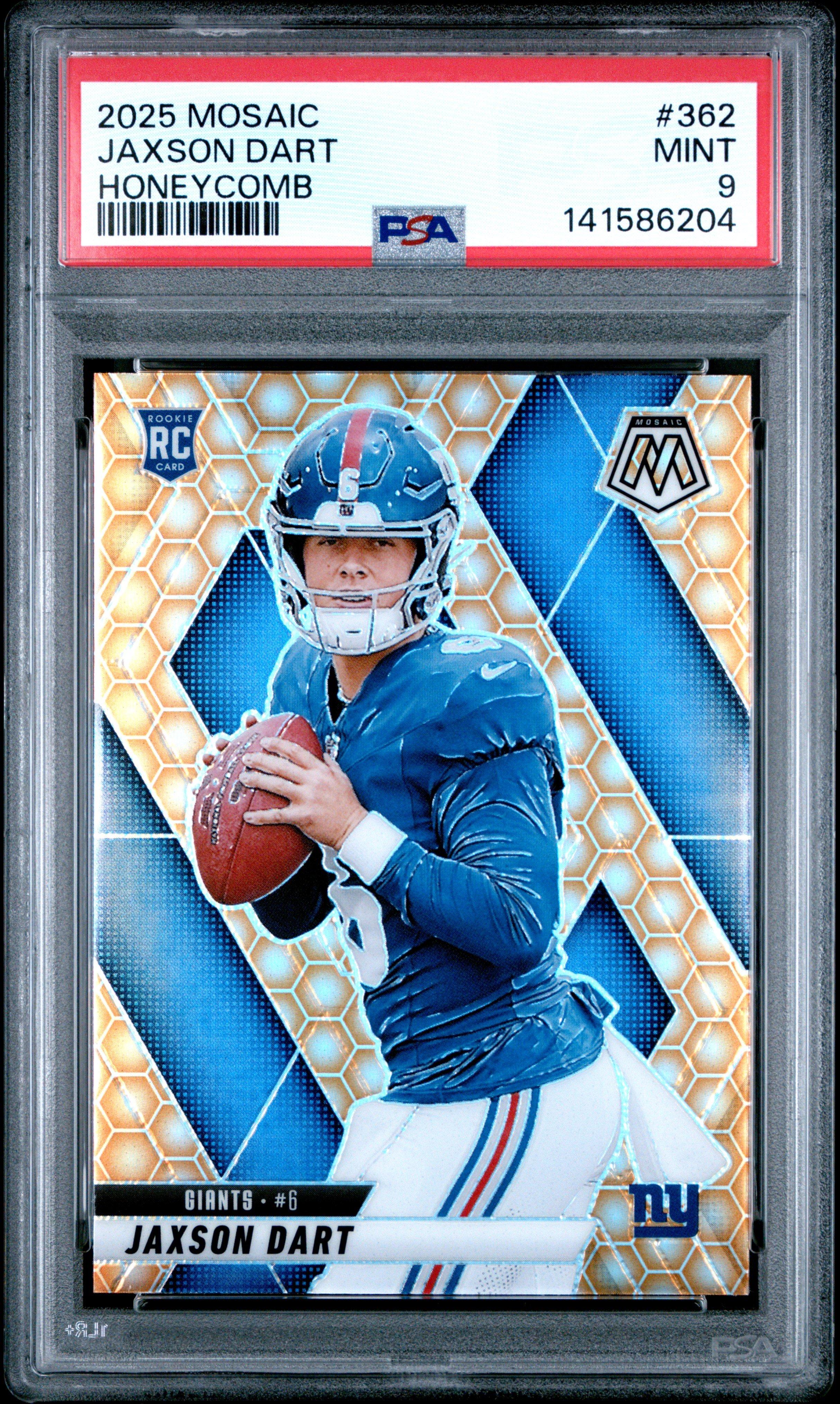 2025 Panini Mosaic 362 Jaxson Dart Honeycomb PSA 9 Graded Card