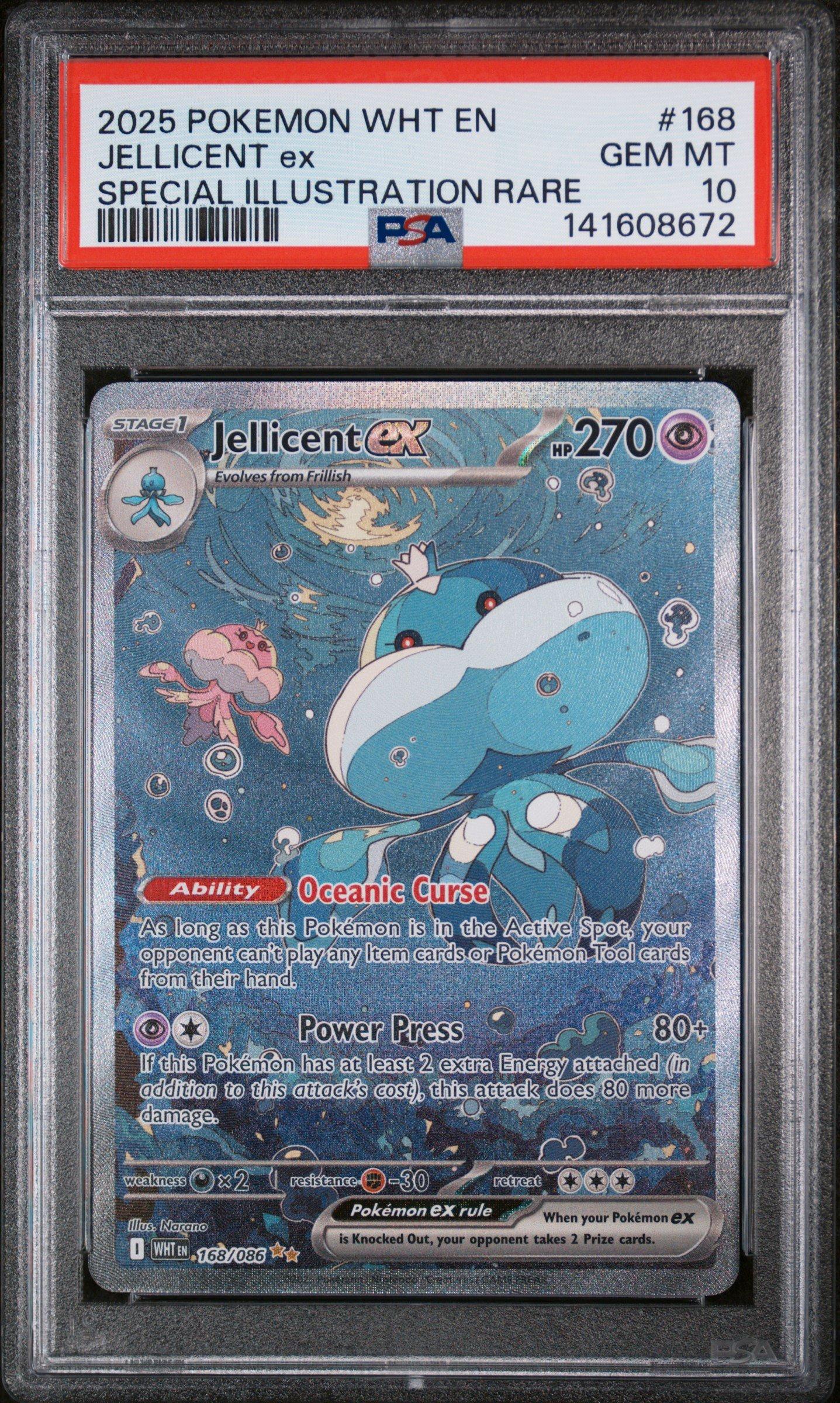 2025 Pokemon Wht En-white Flare 168 Jellicent Ex Special Illustration Rare  PSA 10