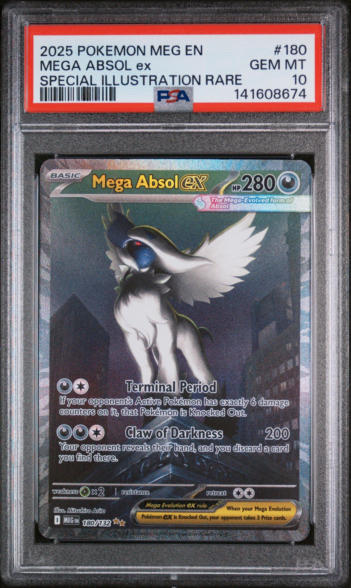 2025 Pokemon Meg En-mega Evolution 180 Mega Absol Ex Special Illustration  Rare PSA 10 Graded Card | GameStop