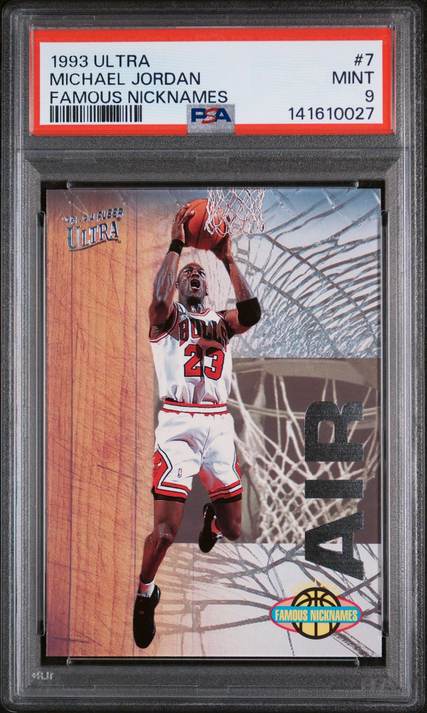 1993 Ultra Famous Nicknames 7 Michael Jordan PSA 9 Graded Card