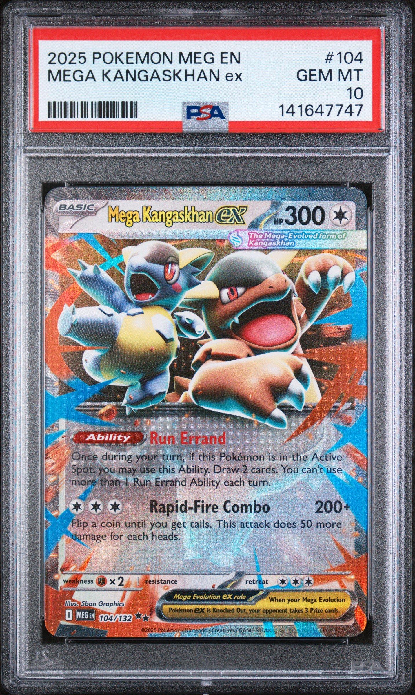 2025 Pokemon Meg En-mega Evolution 104 Mega Kangaskhan Ex PSA 10