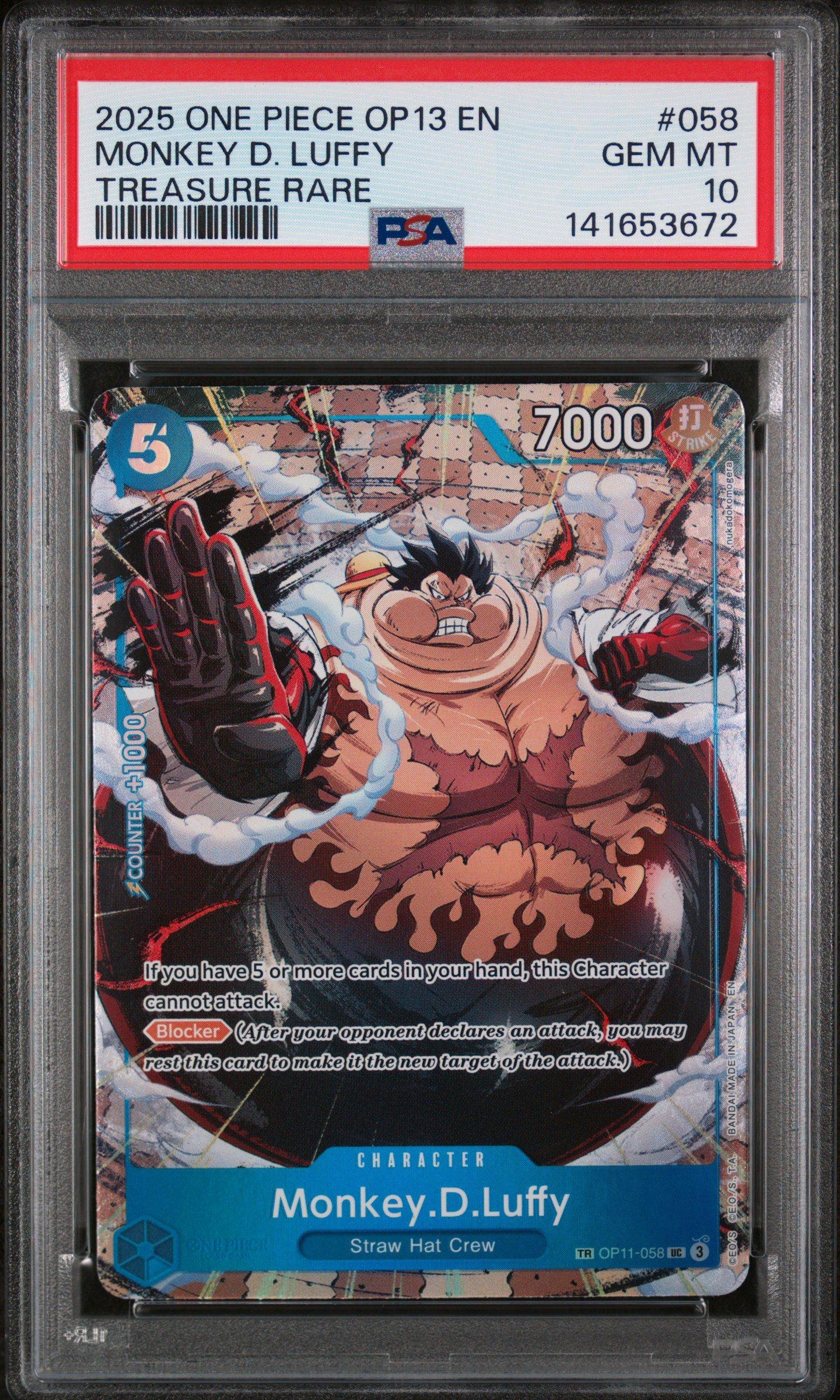 ワンピース カードゲーム PSA10 MONKEY D. LUFFY OP13-118 One Piece Card PSA 10 Monkey.D.Luffy OP13-118 SEC-SPC Wanted 2025