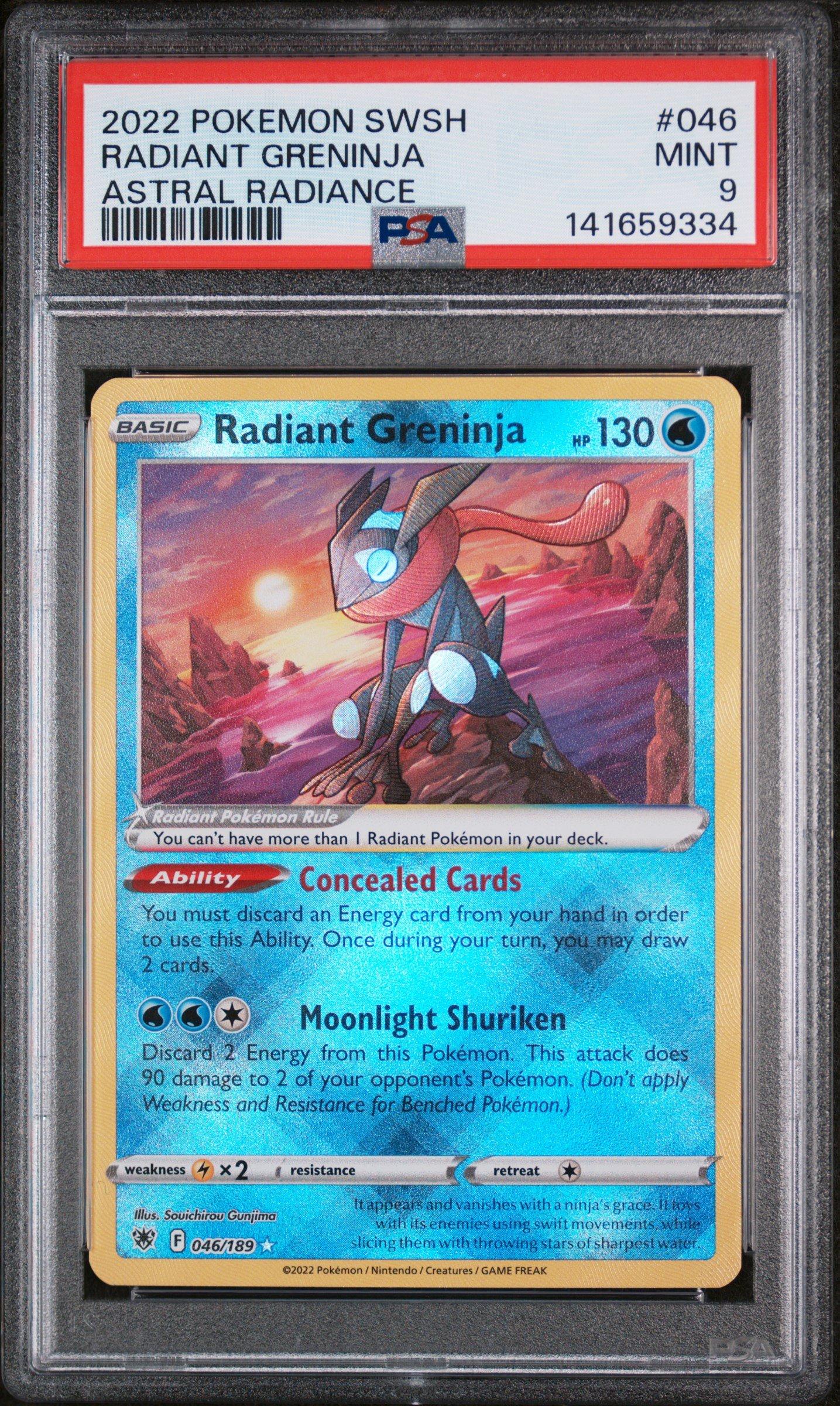 radiant greninja pokemon card 2022 Pokemon Sword & Shield Astral Radiance 046 Radiant Greninja PSA 9  Graded Card