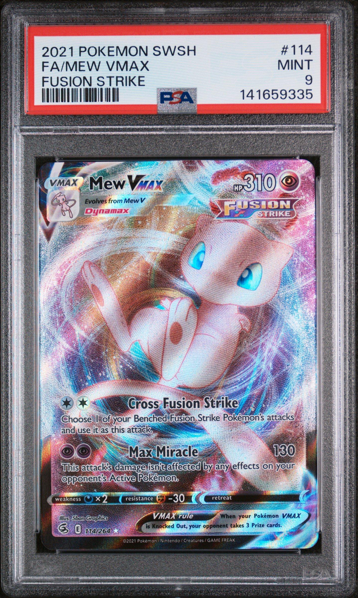 2021 Pokemon Sword & Shield Fusion Strike 114 Full Art/mew Vmax PSA 9  Graded Card | GameStop