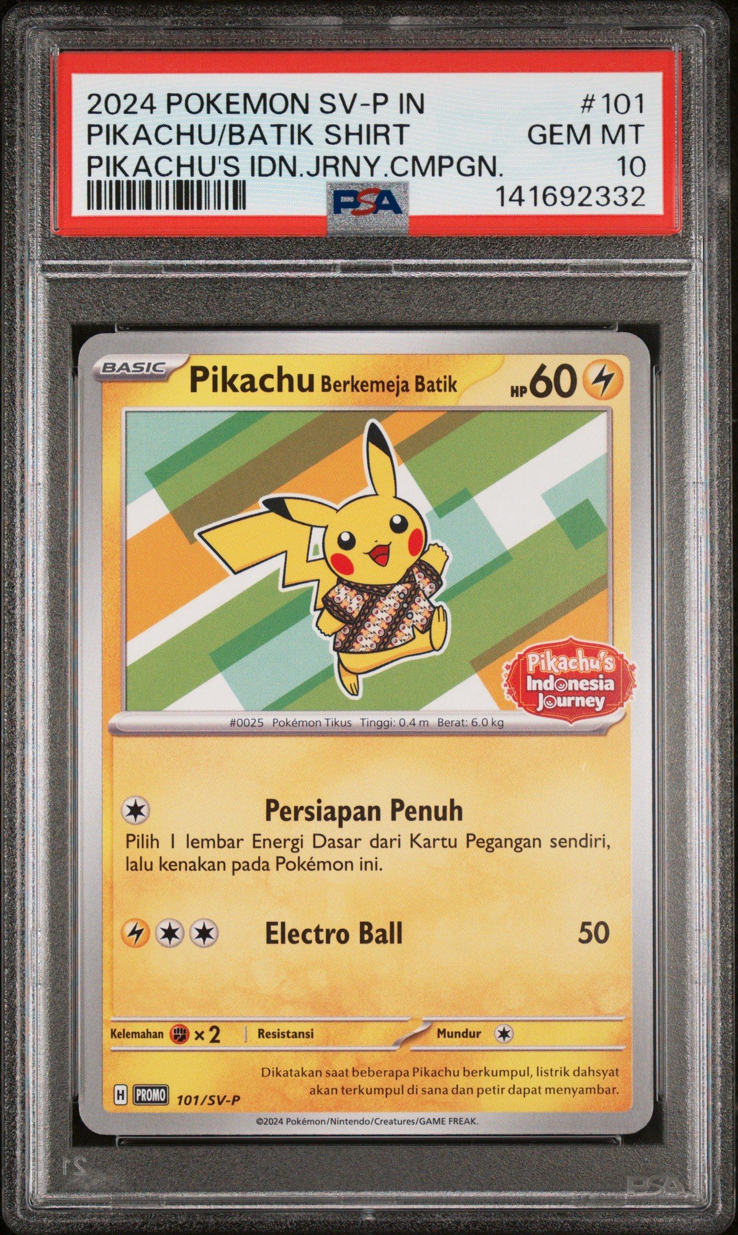 2024 Pokemon Indonesian Sv-p Promo 101 Pikachu In Batik Shirt