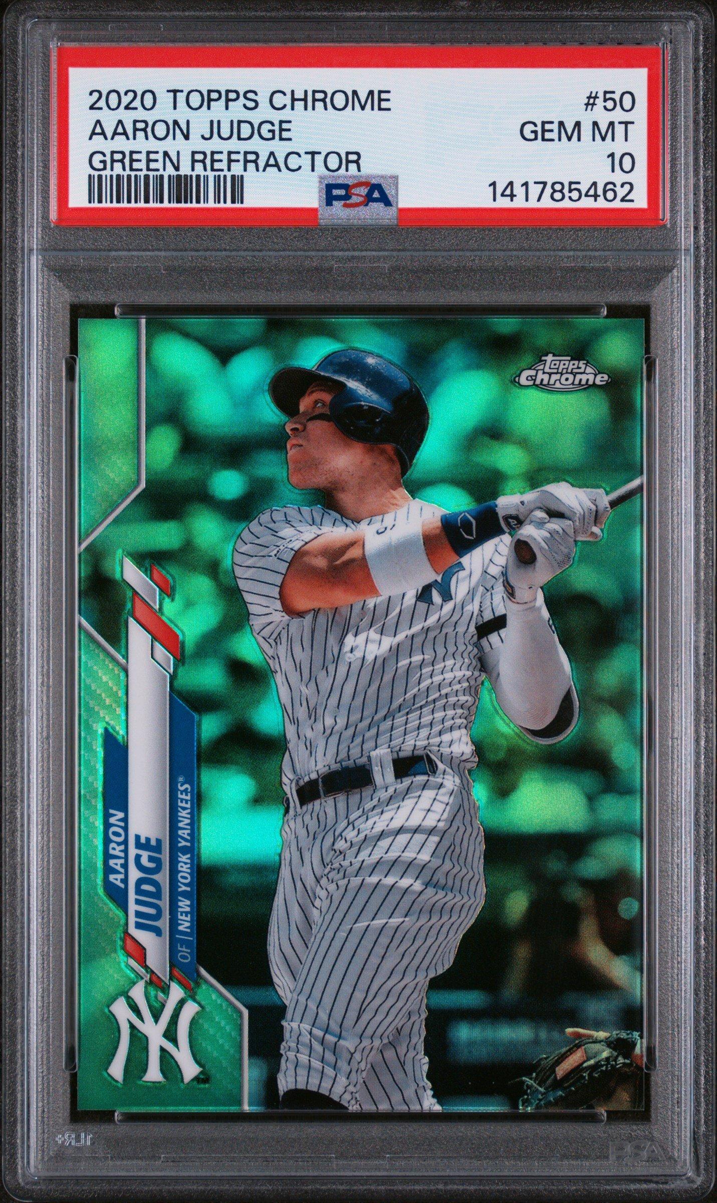 2020 Topps Chrome 50 Aaron Judge Green Refractor PSA 10