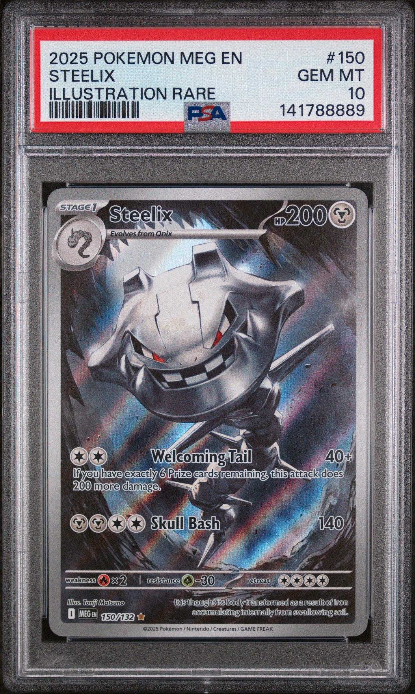 2025 Pokemon Meg En-mega Evolution 150 Steelix Illustration Rare PSA 10 Graded  Card | GameStop