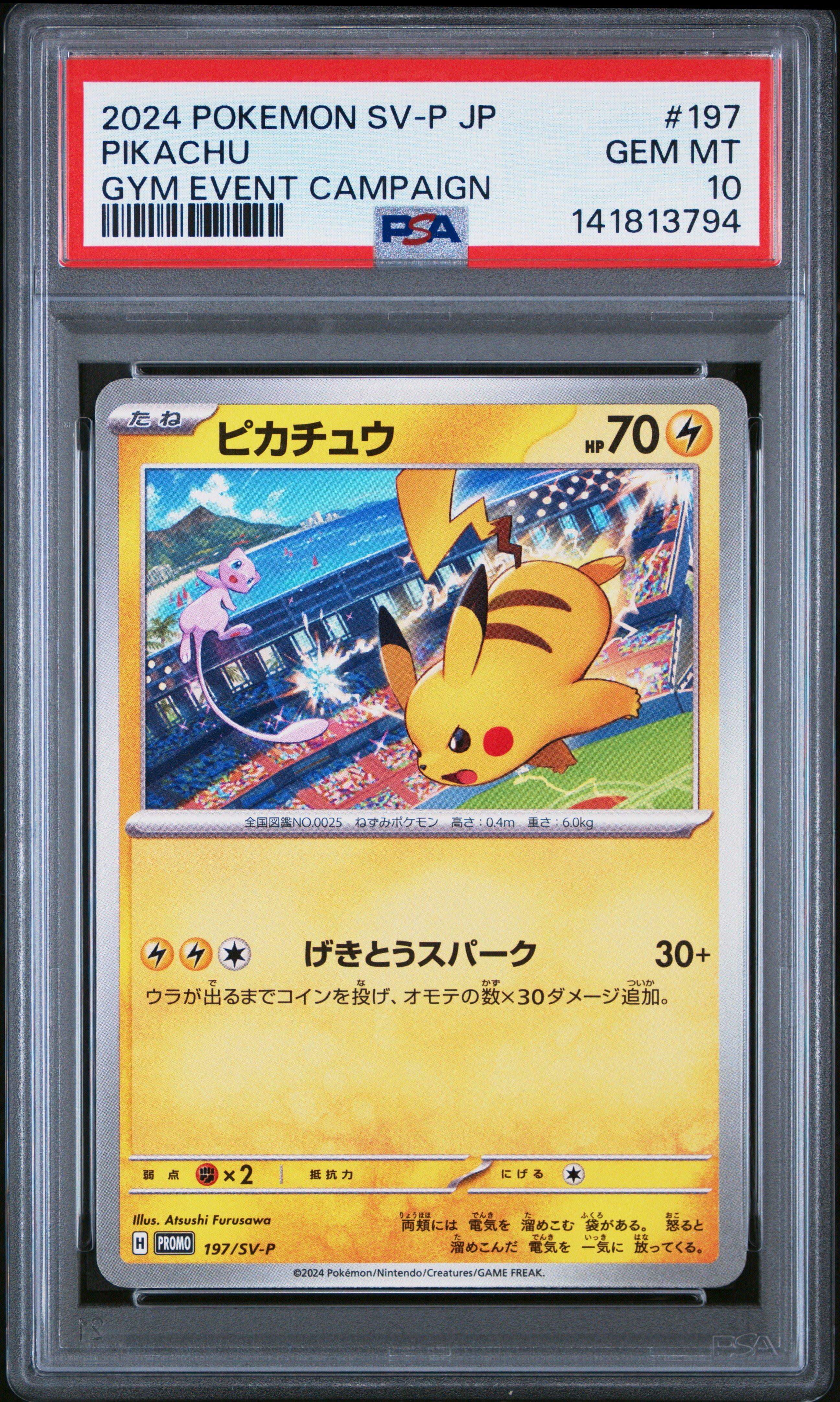 2024 Pokemon Japanese Sv-p Promo 197 Pikachu Gym Event Campaign
