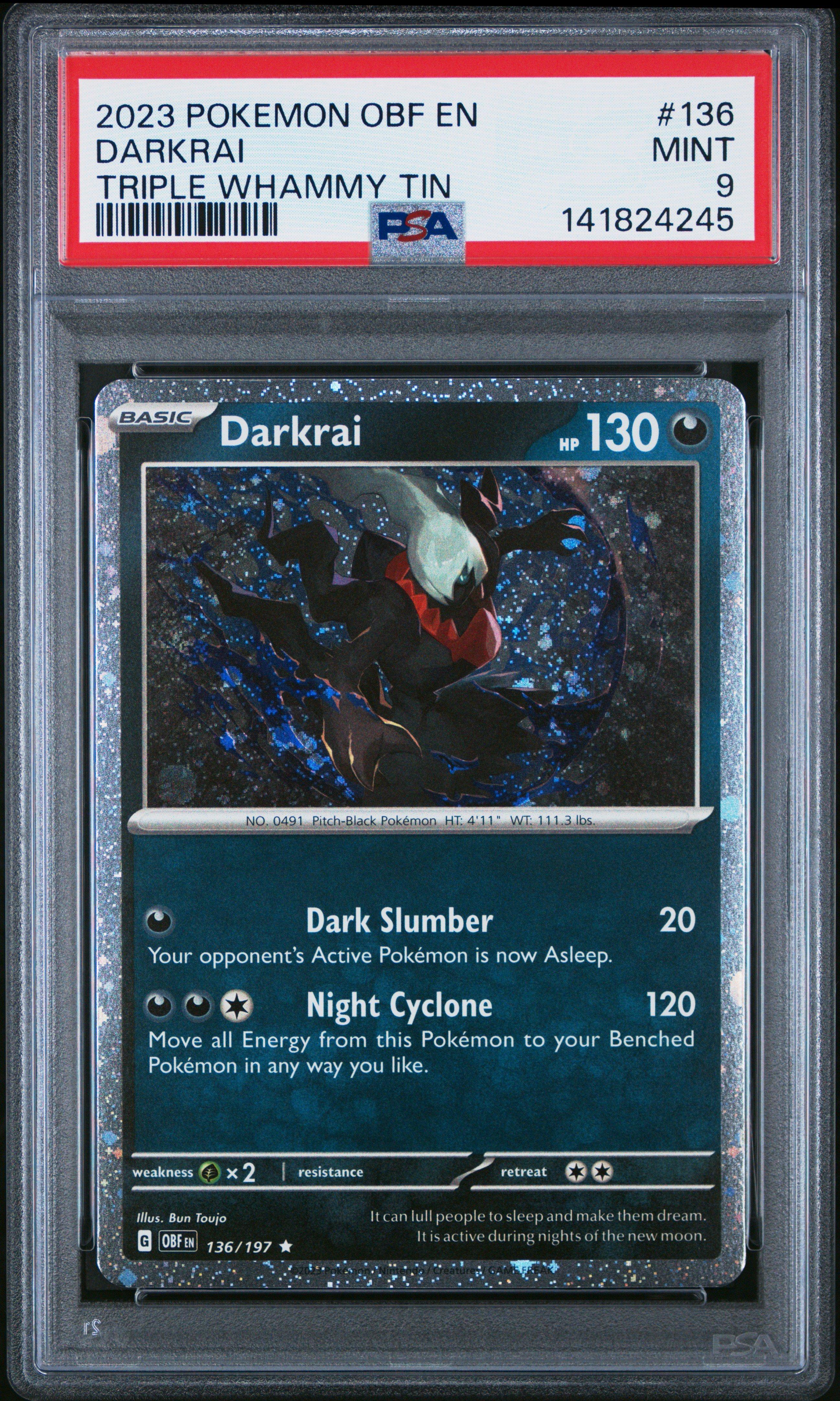 2023 Pokemon Obf En-obsidian Flames 136 Darkrai Triple Whammy Tin