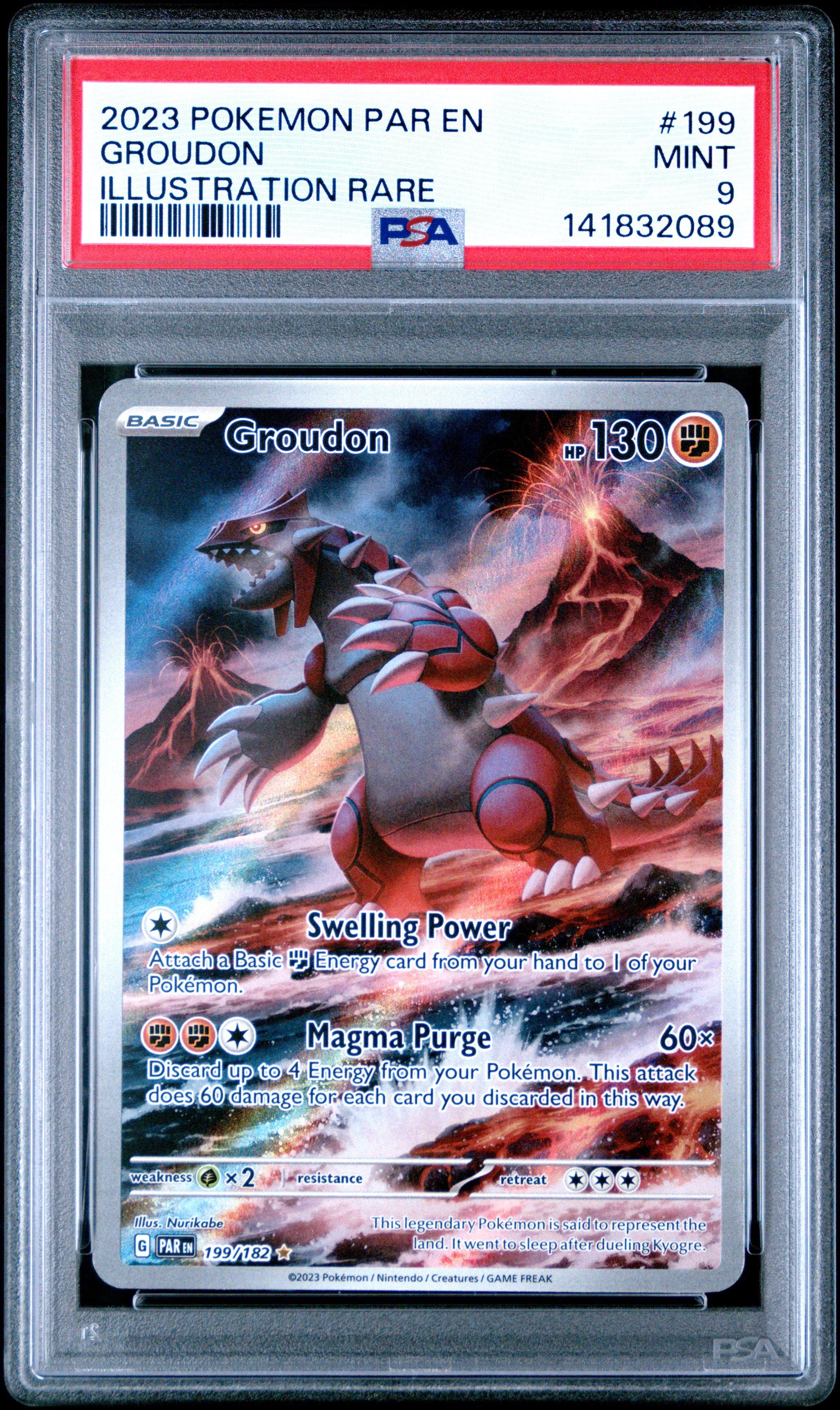 2023 Pokemon Par En-paradox Rift 199 Groudon Illustration Rare PSA 9 Graded  Card | GameStop