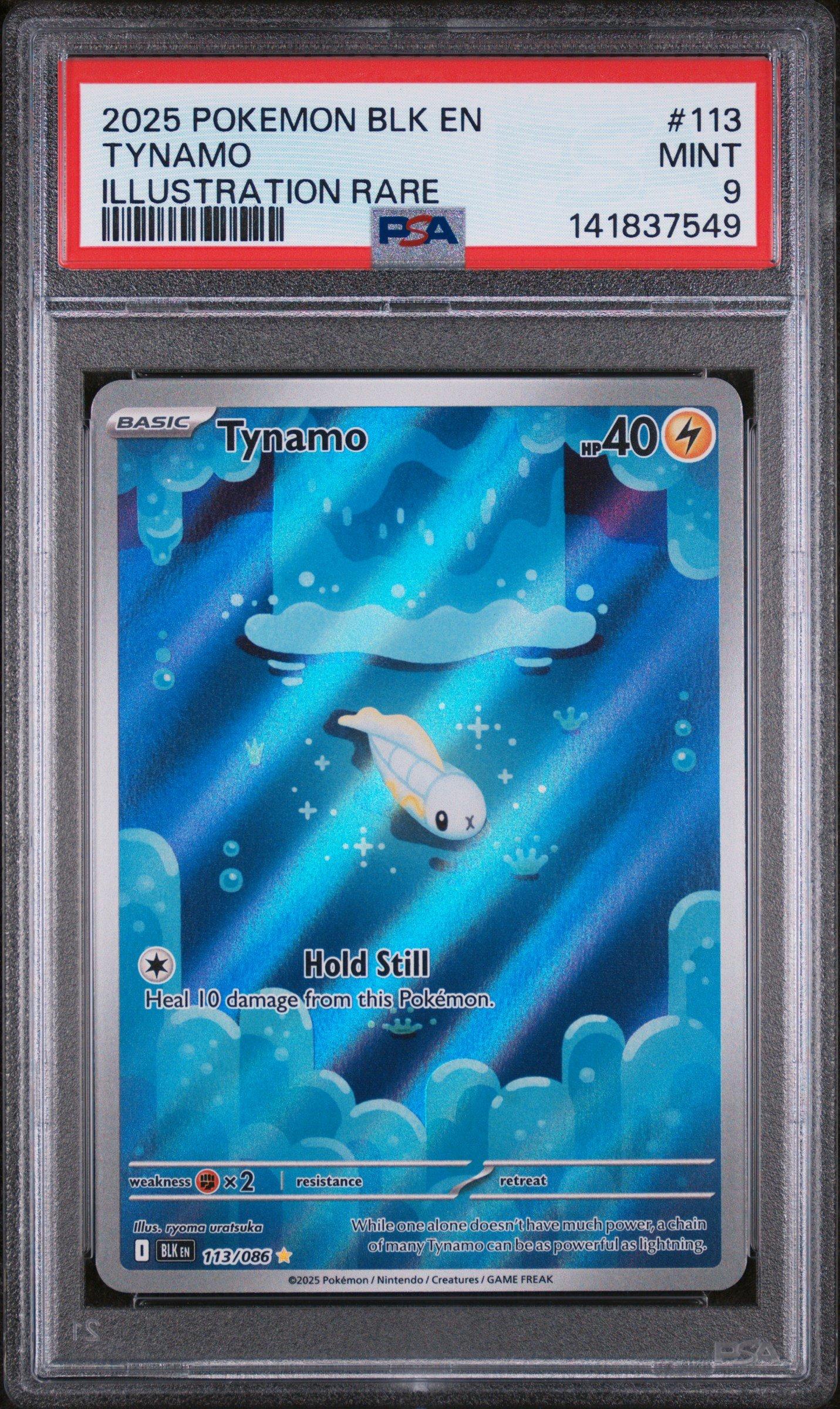 2025 Pokemon Blk En-black Bolt 113 Tynamo Illustration Rare PSA 9
