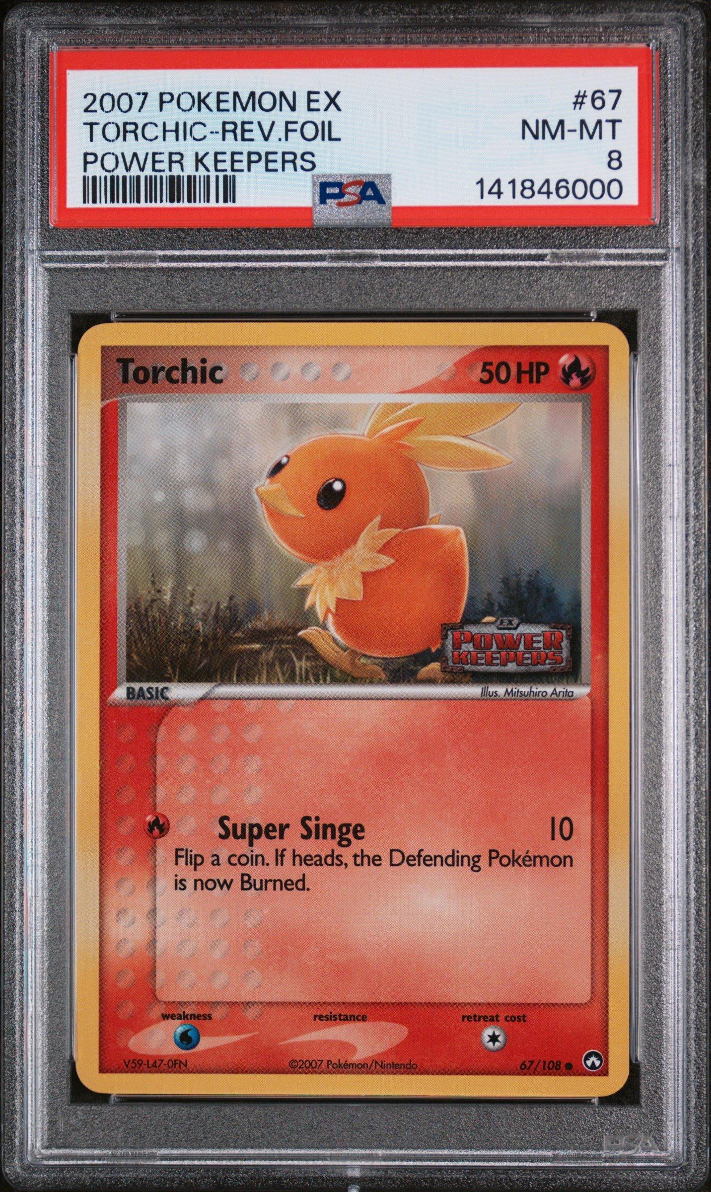 2007 Pokemon Ex Power Keepers 67 Torchic-reverse Foil PSA 8 Graded