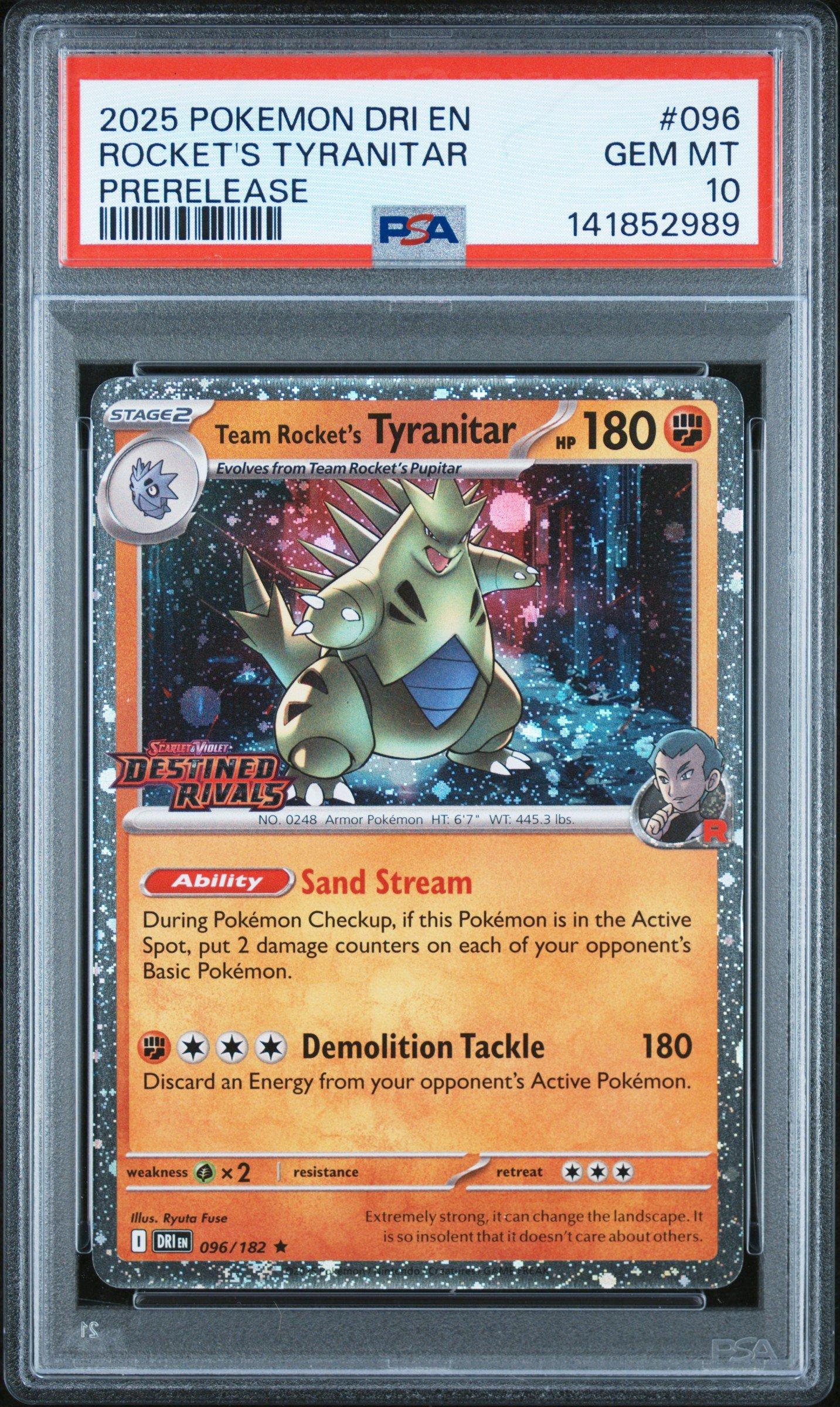 2025 Pokemon Dri En-destined Rivals 096 Team Rocket's Tyranitar