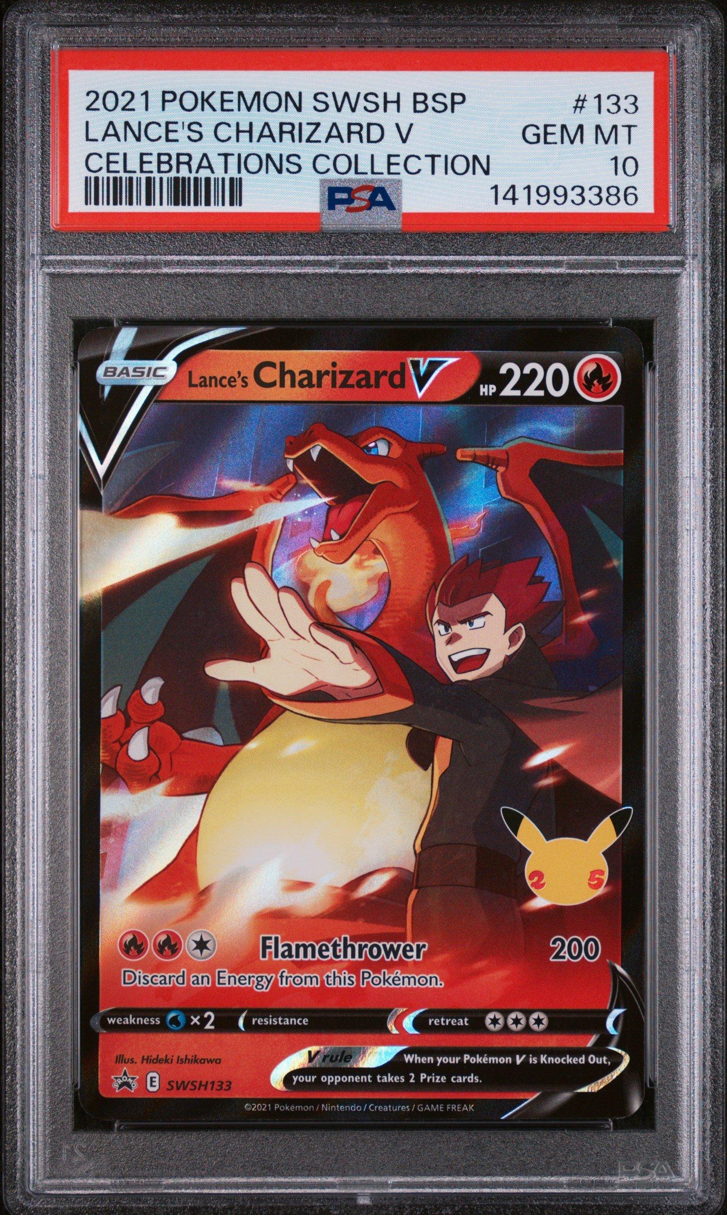 2021 Pokemon Swsh Black Star Promo 133 Lance's Charizard V Celebrations  Collection PSA 10 Graded Card | GameStop