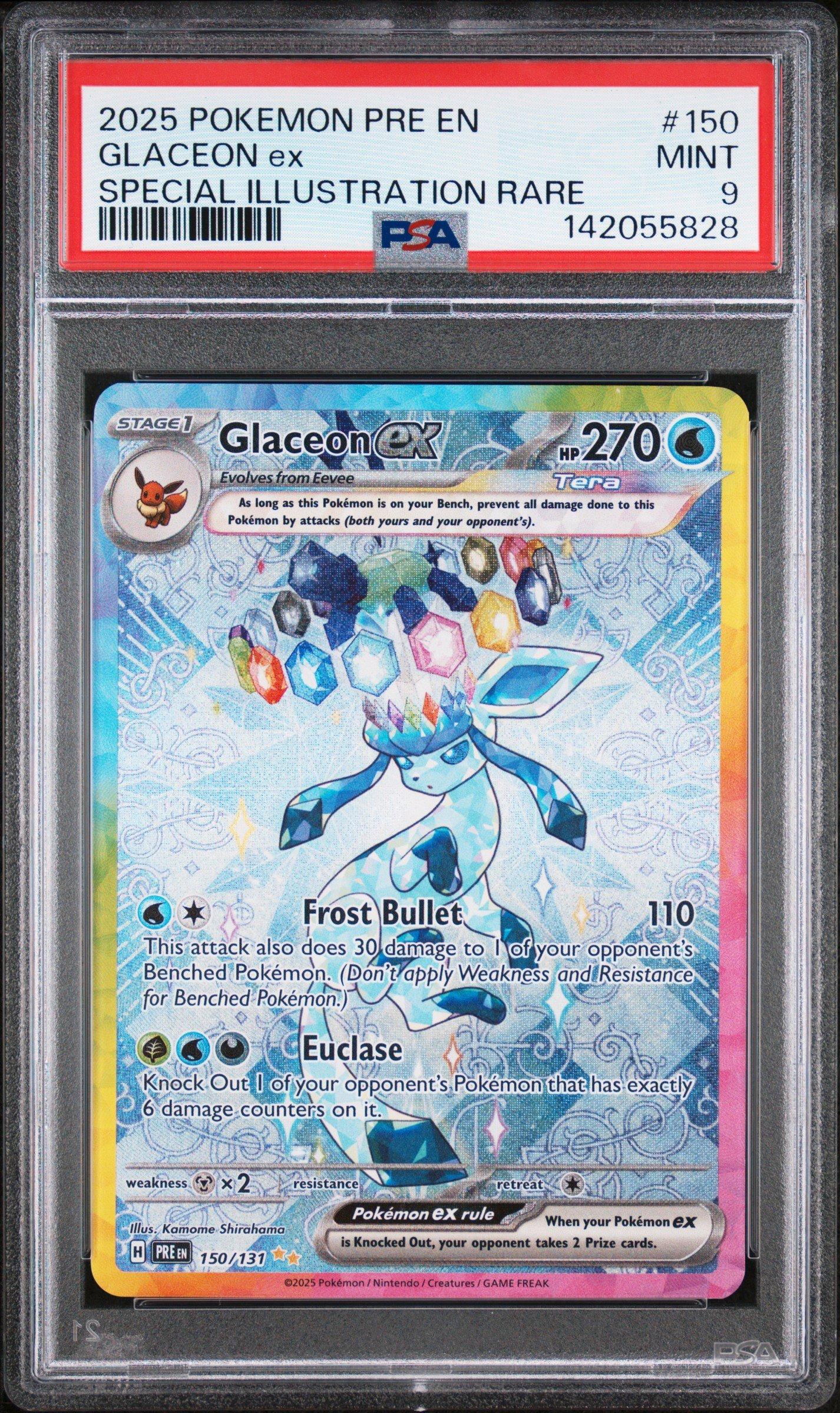 glaceon pokemon card Large Single: V-Star Evolves from Eevee Type Glaceon ex - Pokmon TCG