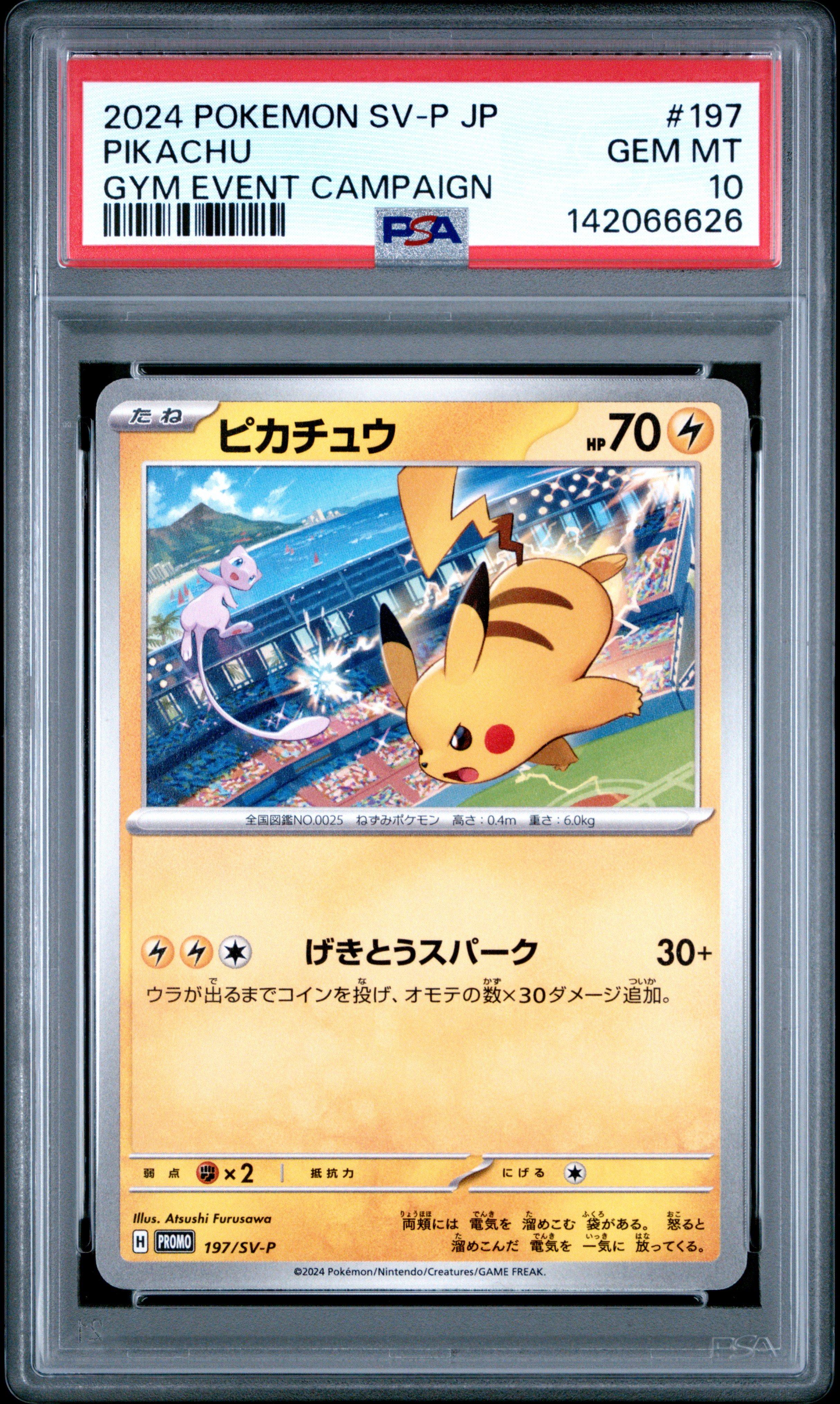 2024 Pokemon Japanese Sv-p Promo 197 Pikachu Gym Event Campaign