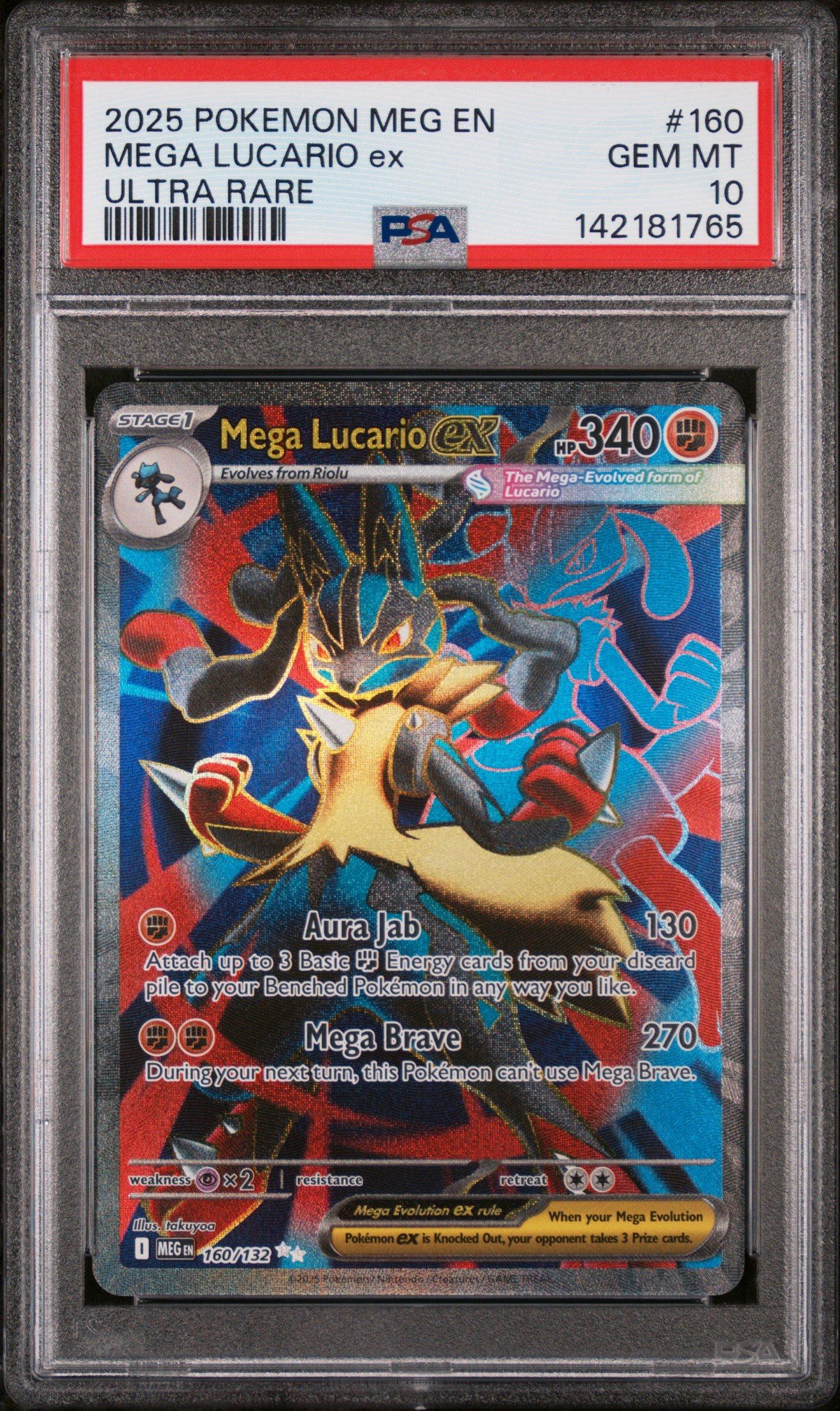 2025 Pokemon Meg En-mega Evolution 160 Mega Lucario Ex Ultra Rare
