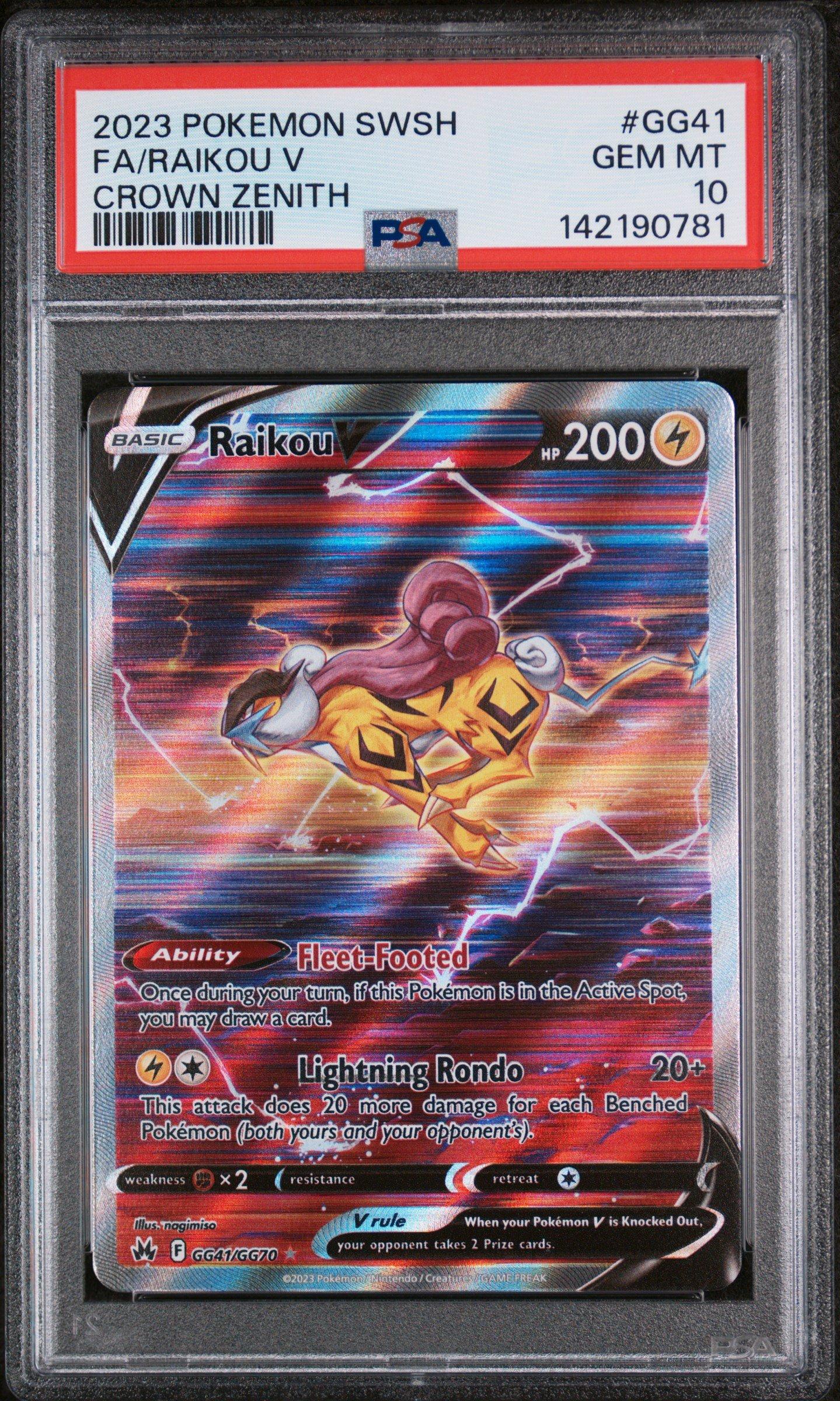 2023 Pokemon Sword And Shield Crown Zenith Gg41 Full Art/raikou V