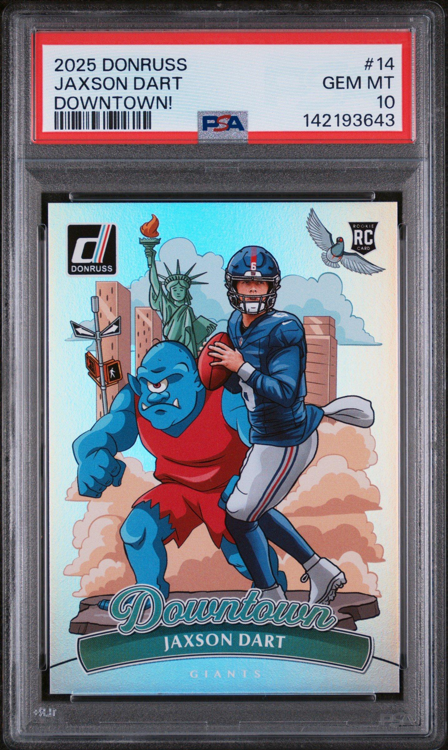 2025 Panini Donruss Downtown! 14 Jaxson Dart PSA 10 Graded Card