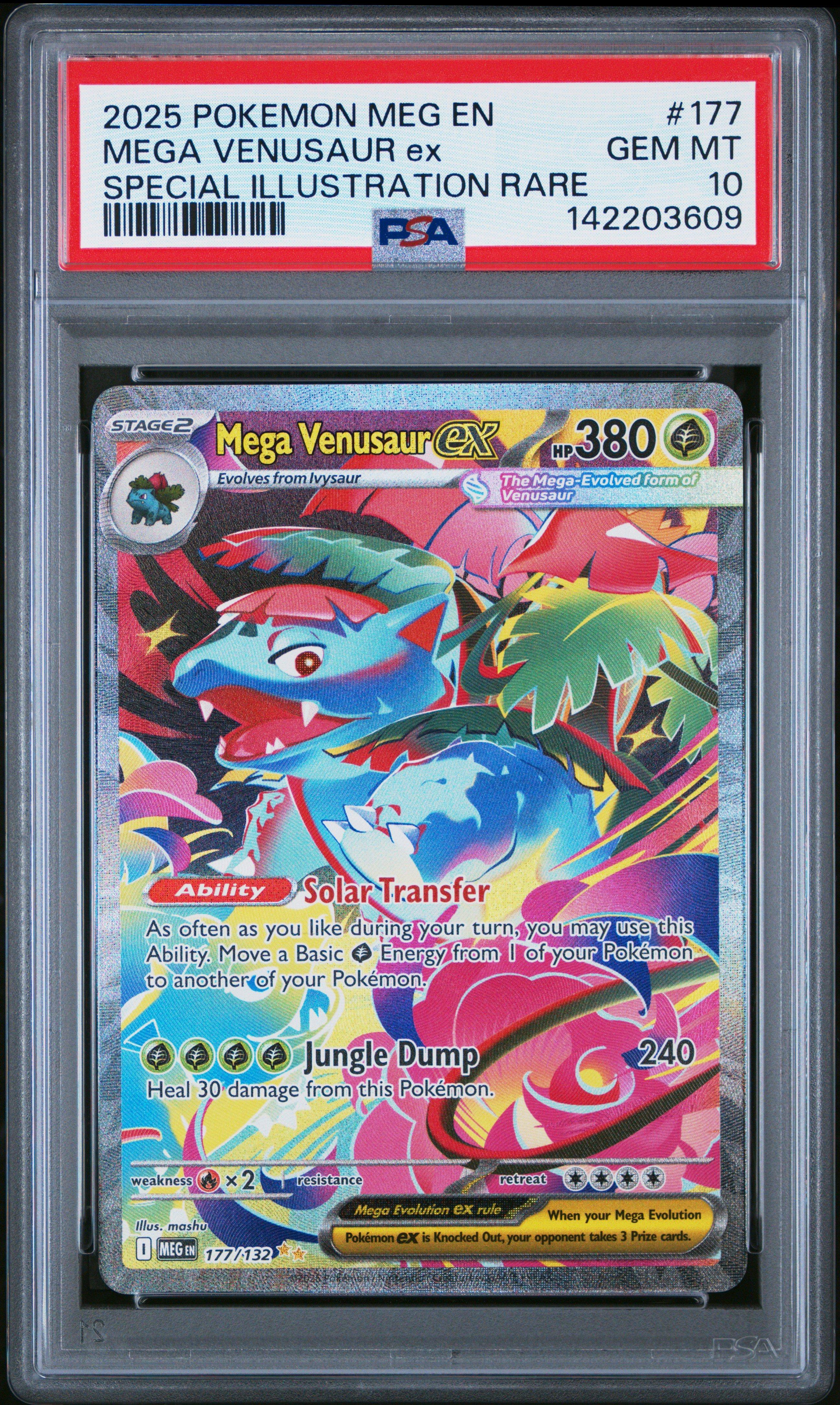 pokemon mega evolution venusaur trading cards 2025 Pokemon Meg En-mega Evolution 177 Mega Venusaur Ex Special  Illustration Rare PSA 10 Graded Card