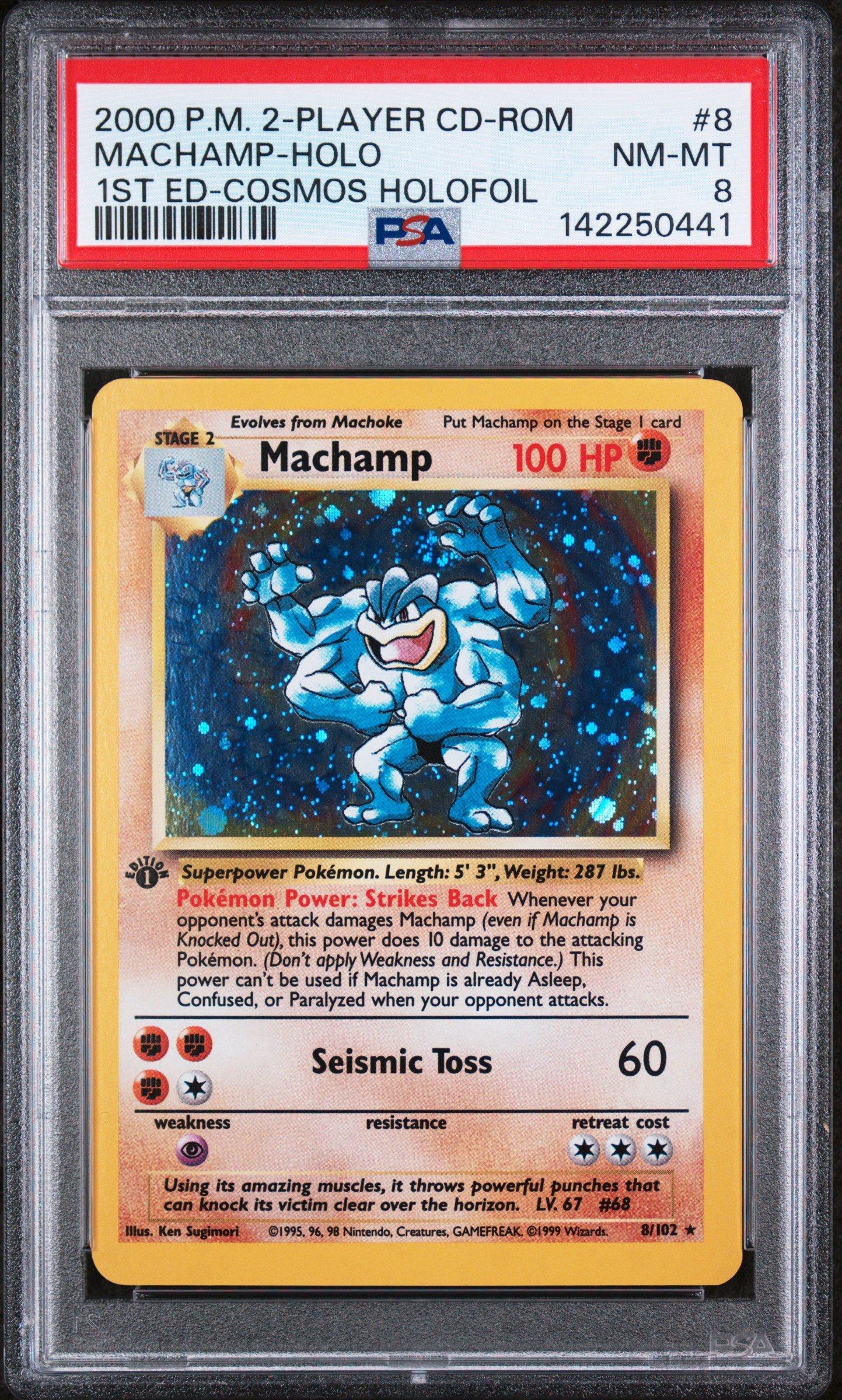 2000 Pokemon 2-player Cd-rom Starter Set 8 Machamp-holo 1st