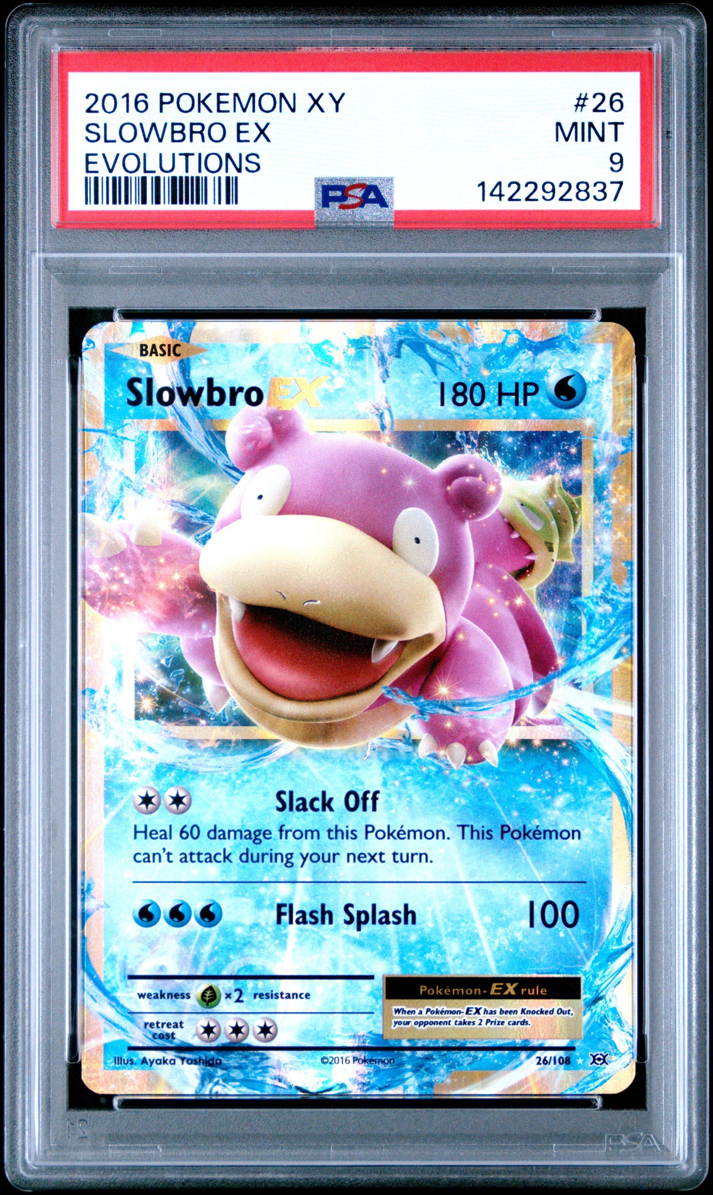 slowbro ex pokemon card 2016 Pokemon Xy Evolutions 26 Slowbro Ex PSA 9 Graded Card