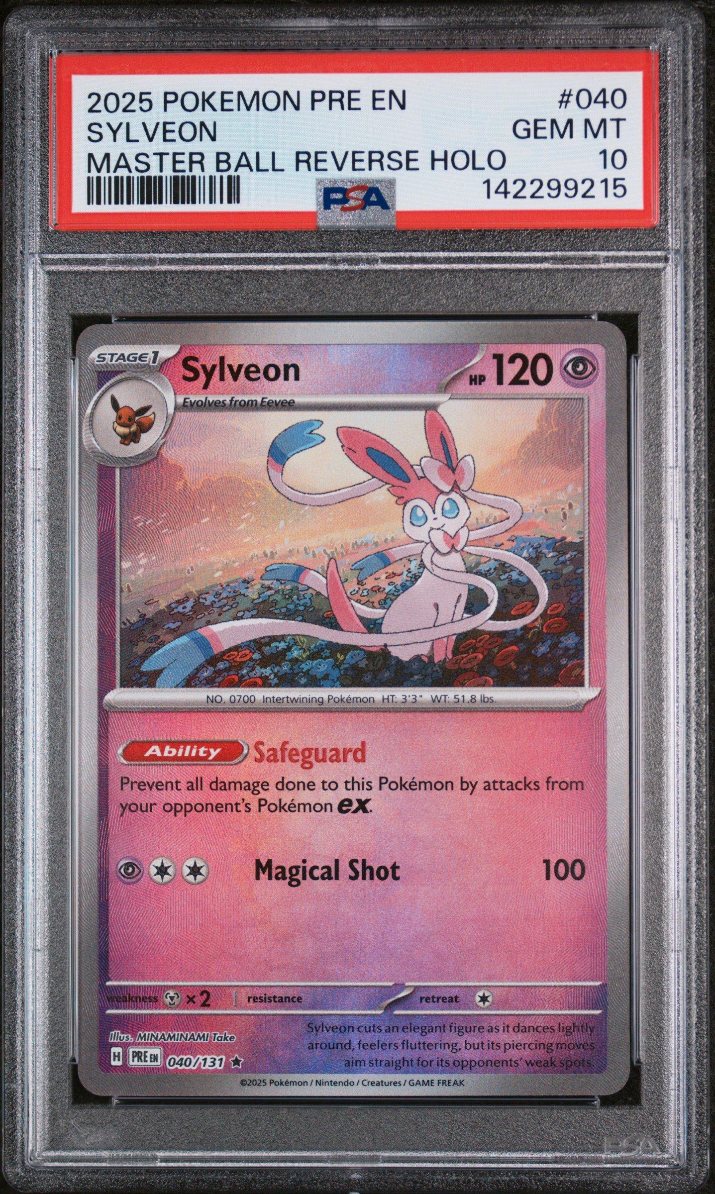 PSA10グレイシア #040 MASTER BALL REVERSE HOLO 2024 Pokemon Japanese Sv8a-terastal Fest Ex 040 Glaceon Master