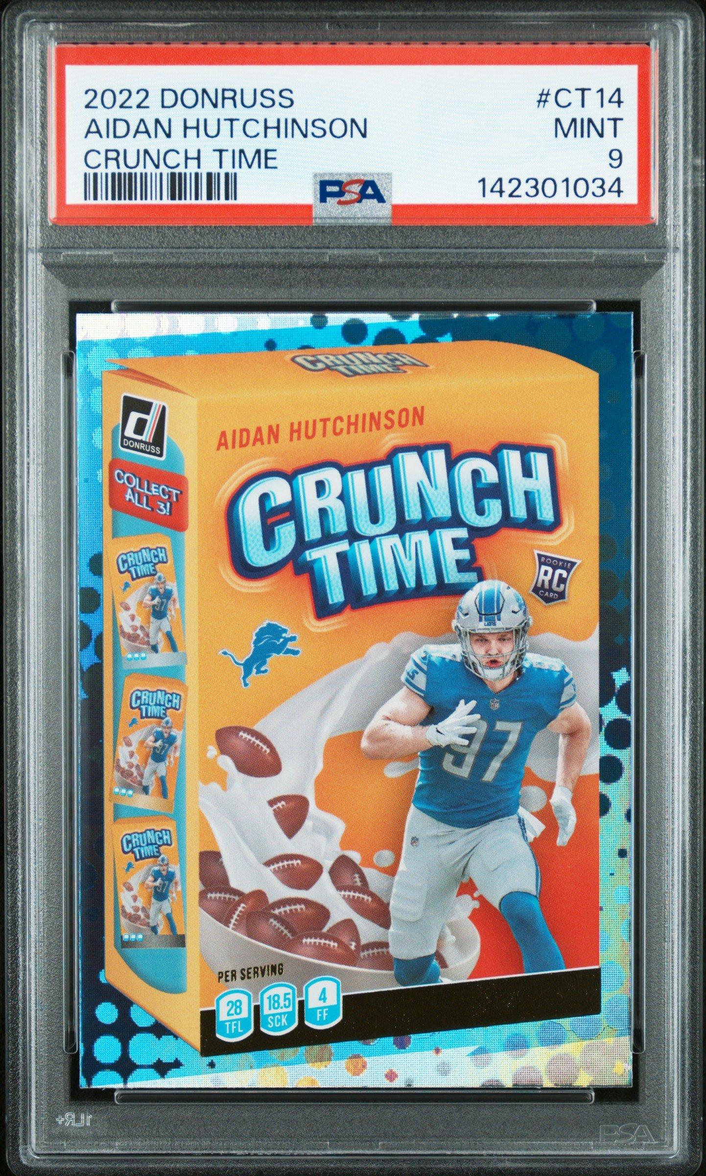 2022 Panini Donruss Crunch Time Ct14 Aidan Hutchinson PSA 9 Graded