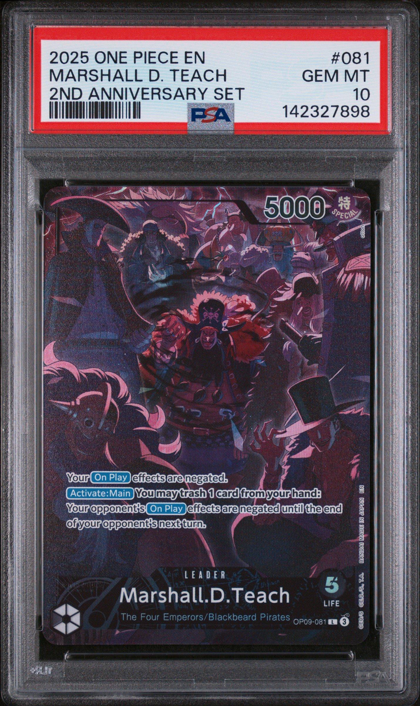 【PSA10】 マーシャル D ティーチ 2nd Anniversary 海外 PSA10 マーシャル・D・ティーチ 2nd ANNIVERSARY 2025 One Piece