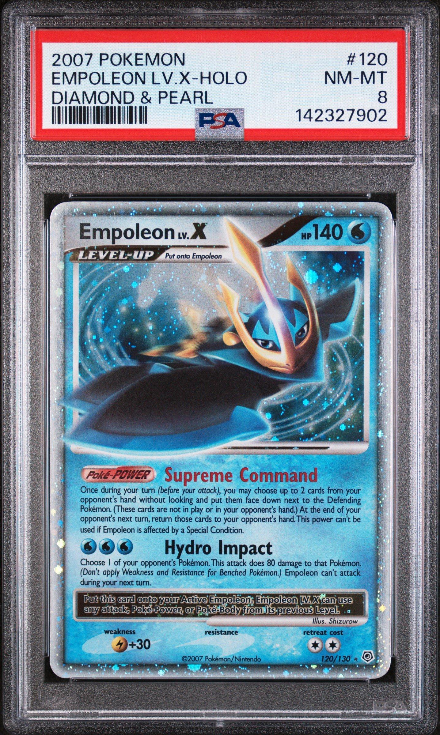 2007 Pokemon Diamond & Pearl 120 Empoleon Lv.x-holo PSA 8 Graded