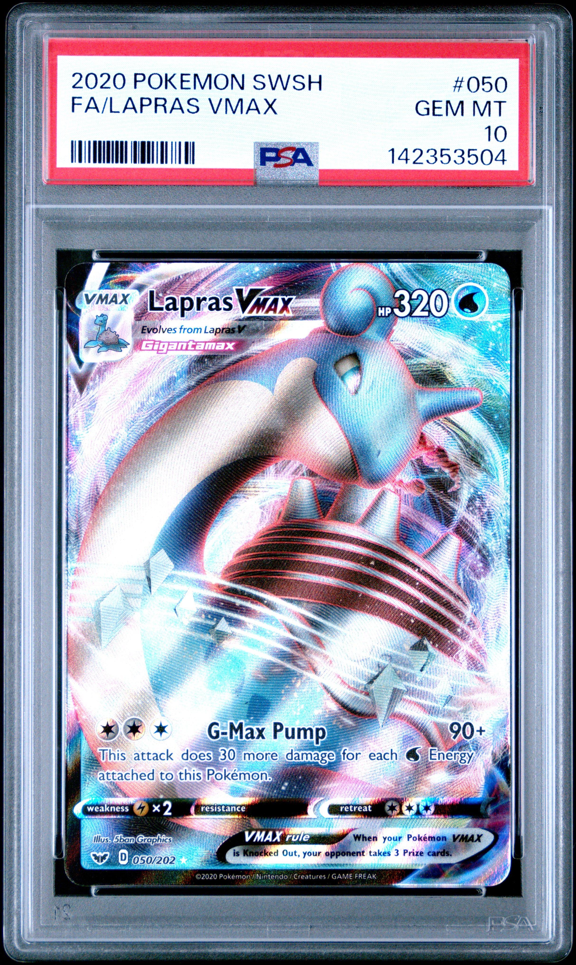 2020 Pokemon Sword & Shield 050 Full Art/lapras Vmax PSA 10 Graded Card |  GameStop